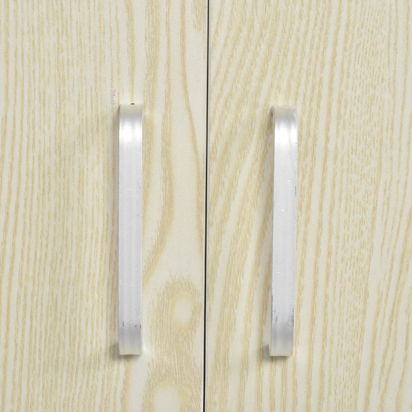 HOMCOM Particle Board Kitchen Pantry Cupboard Kitchen Microwave Cabinet W/Rolling Wheels Oak