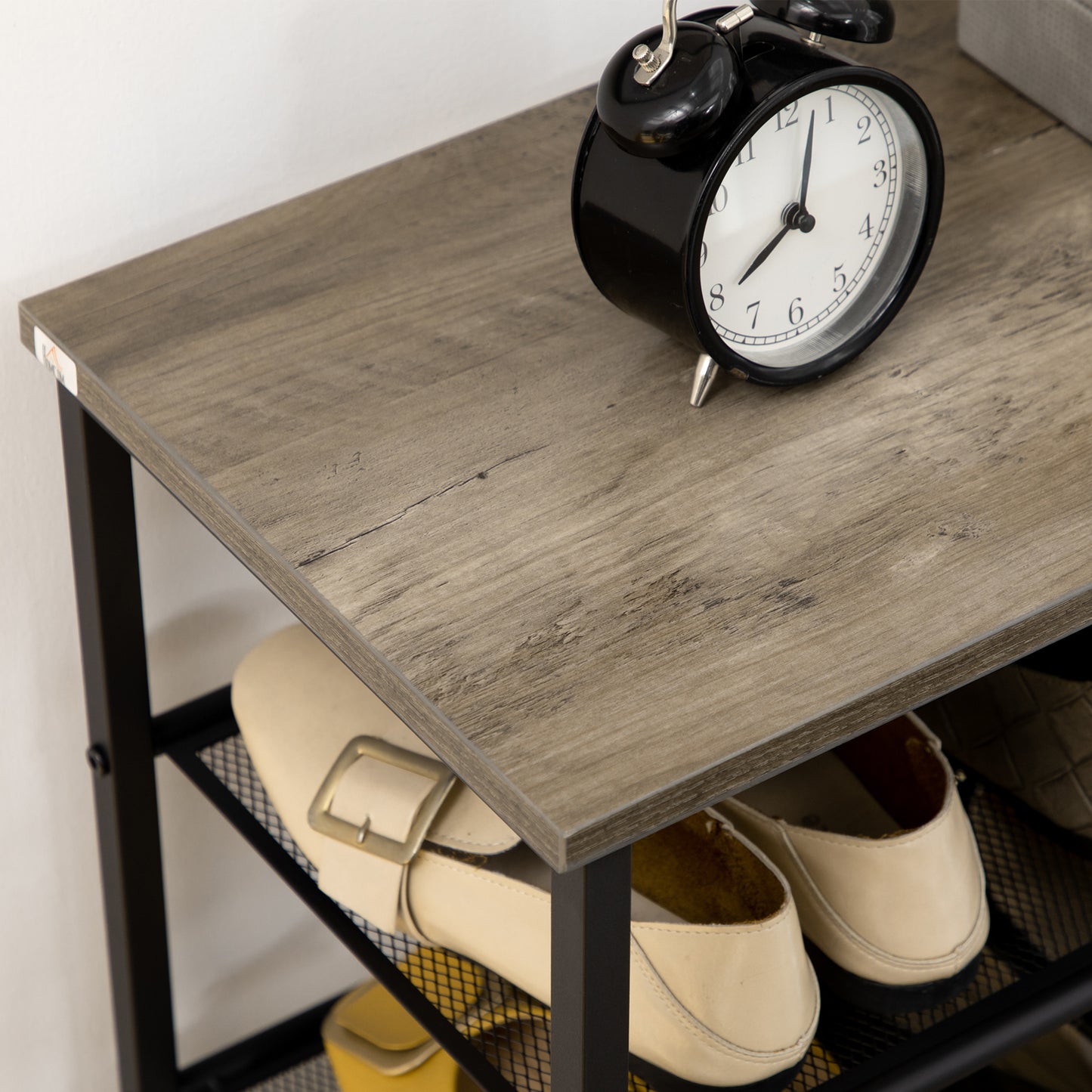 HOMCOM 8-Tier Shoe Rack, Shoe Storage Organizer with Mesh Shelves, Free Standing Shoe Shelf Stand for 21-24 Pairs of Shoes for Entryway, Hallway, Closet, Black and Grey