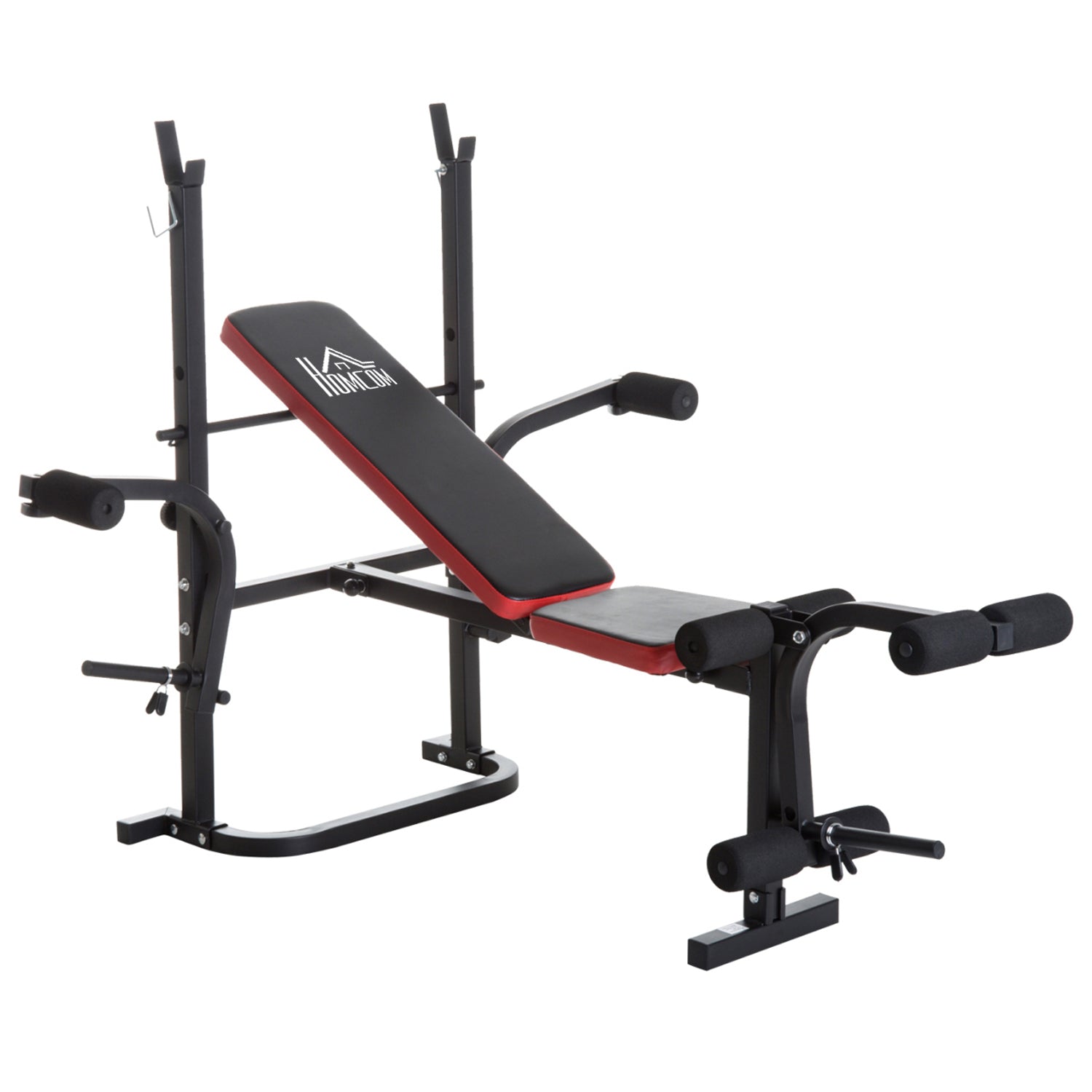 HOMCOM Foldable Exercise Bench 6 Levels Adjustment - Black/Red