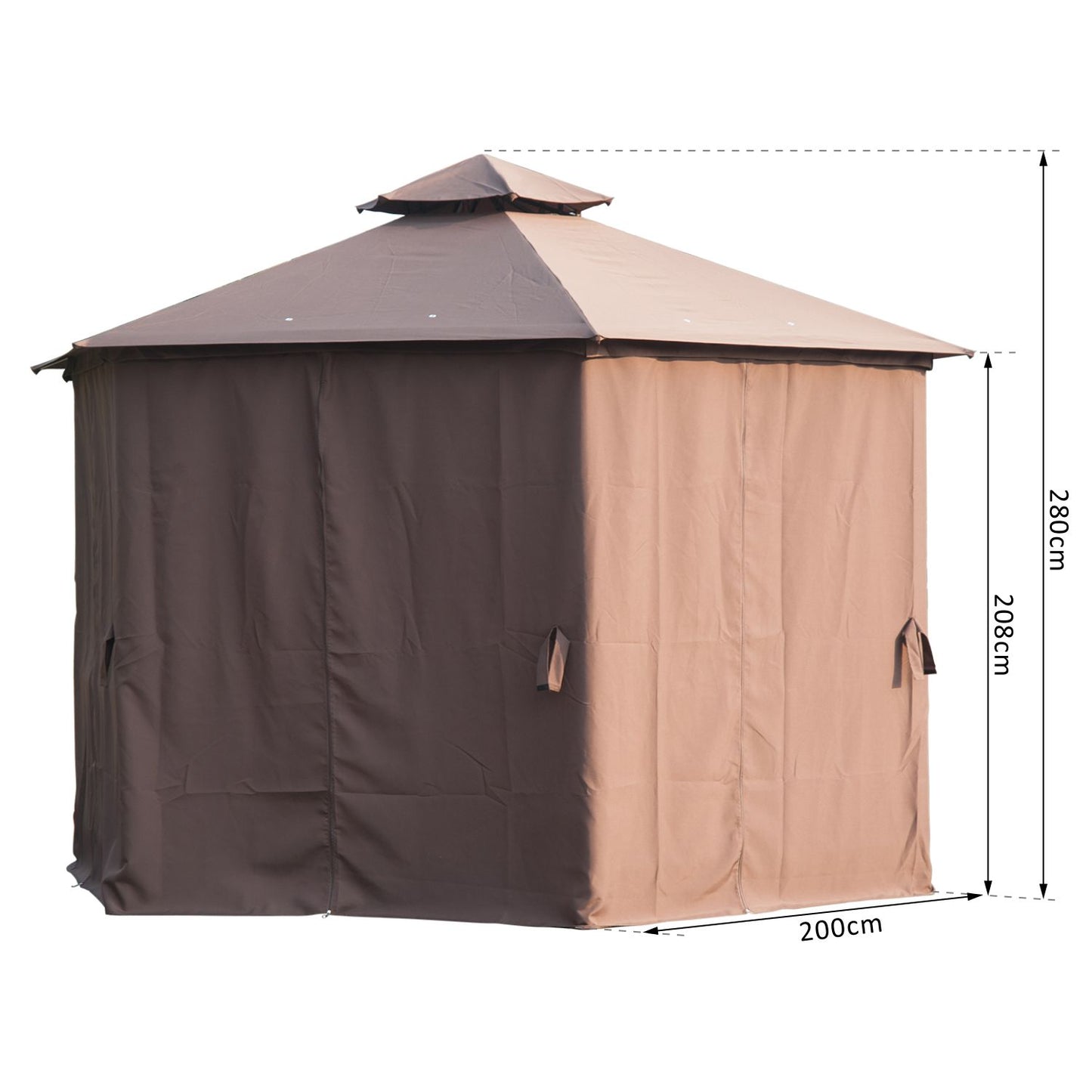 Outsunny Gazebo Canopy, 2-Tier-Brown