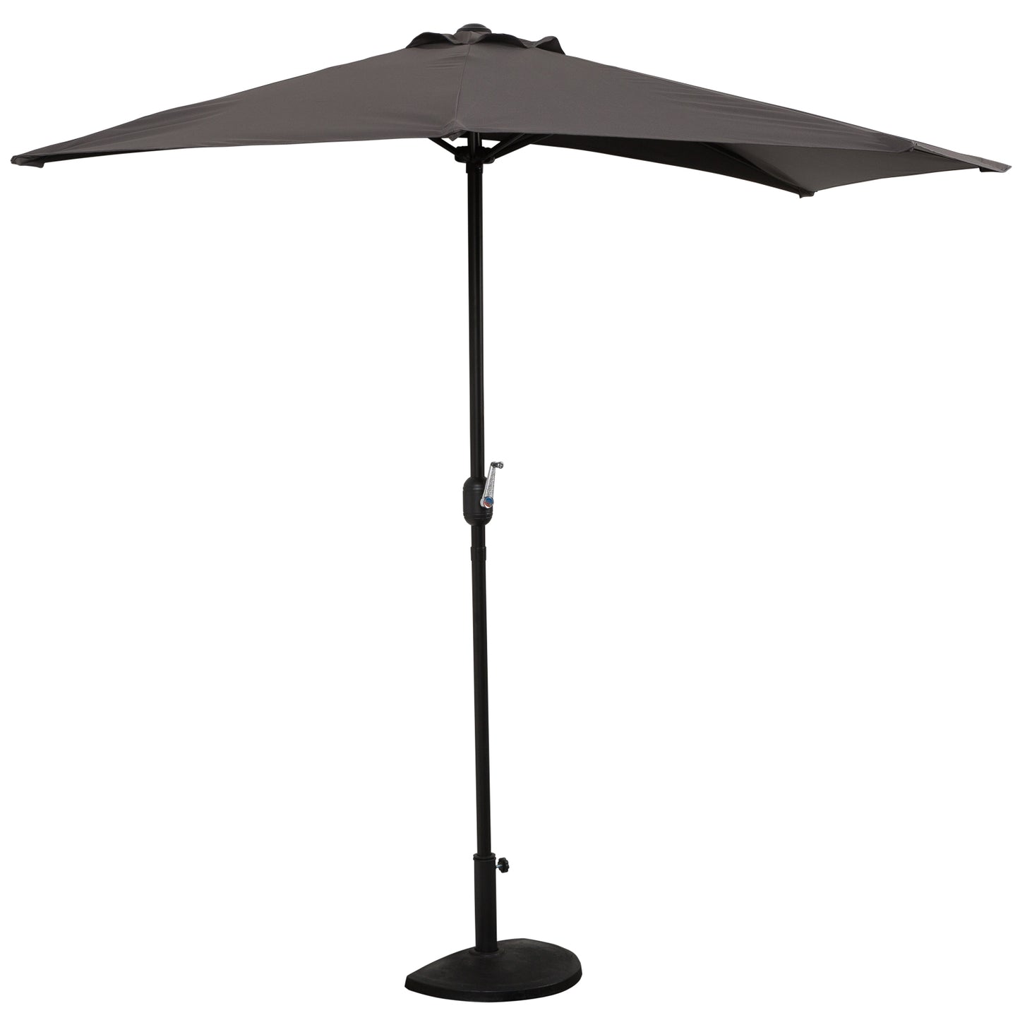 Outsunny Half Round Umbrella Balcony Parasol Outdoor Aluminum Grey, 2.7m
