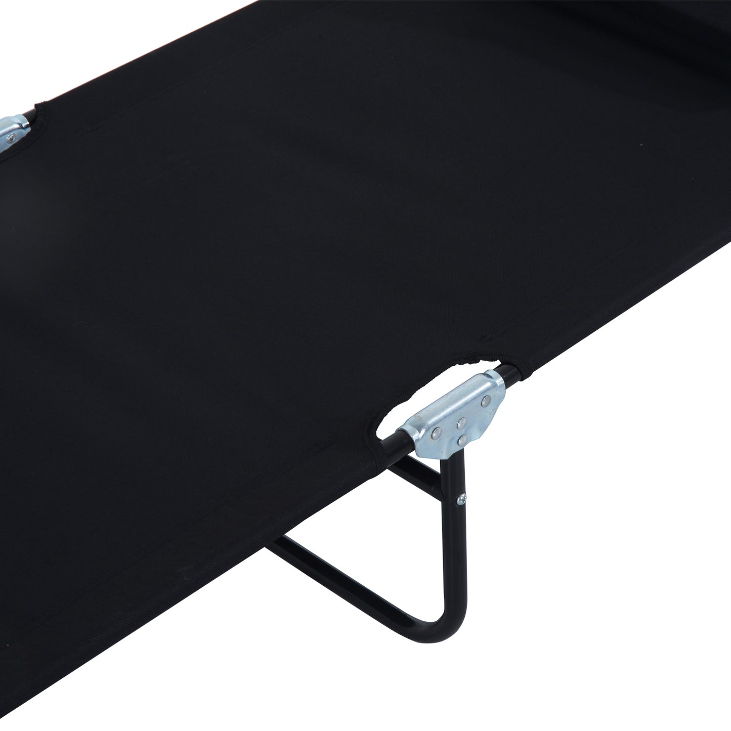 Outsunny Adjustable Sun Lounger W/Pillow-Black