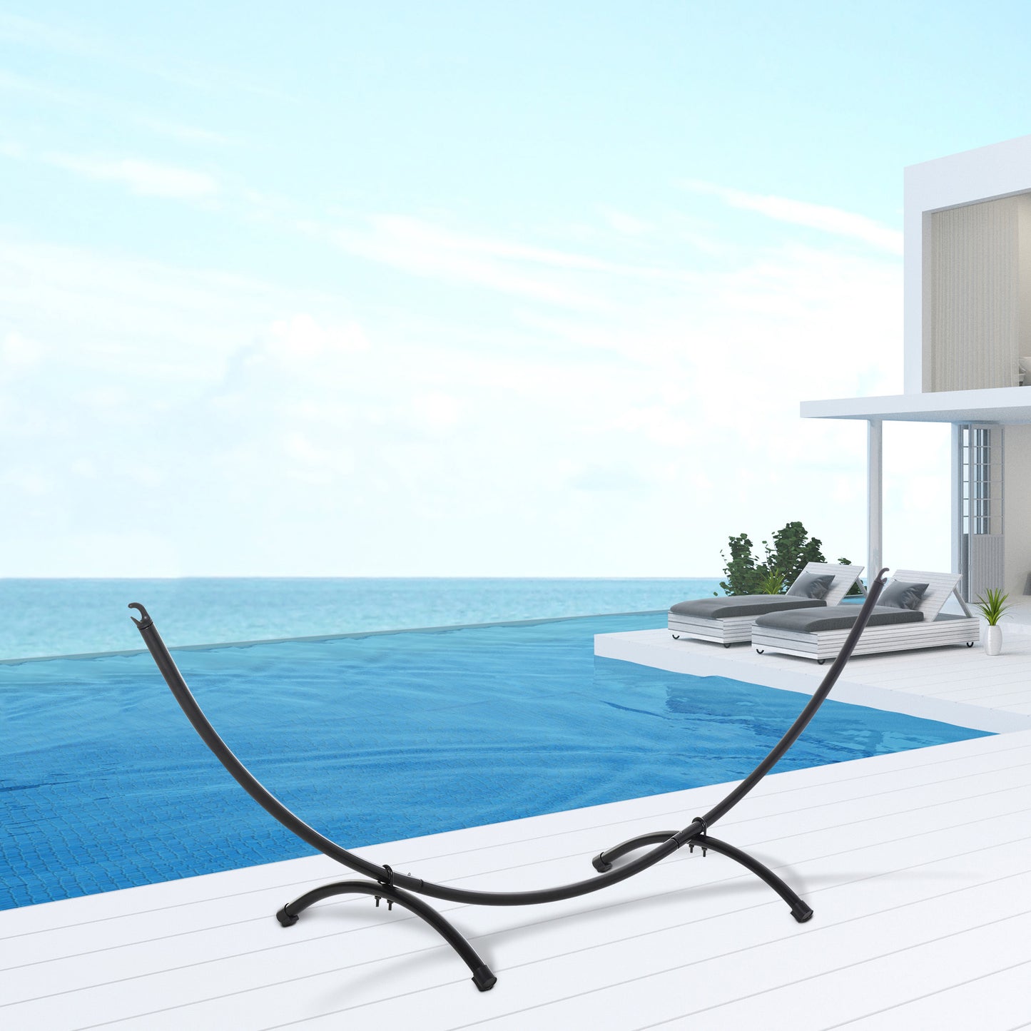 Outsunny 3m Adjustable Hammock Stand Only Universal Fit Garden Camping Picnic