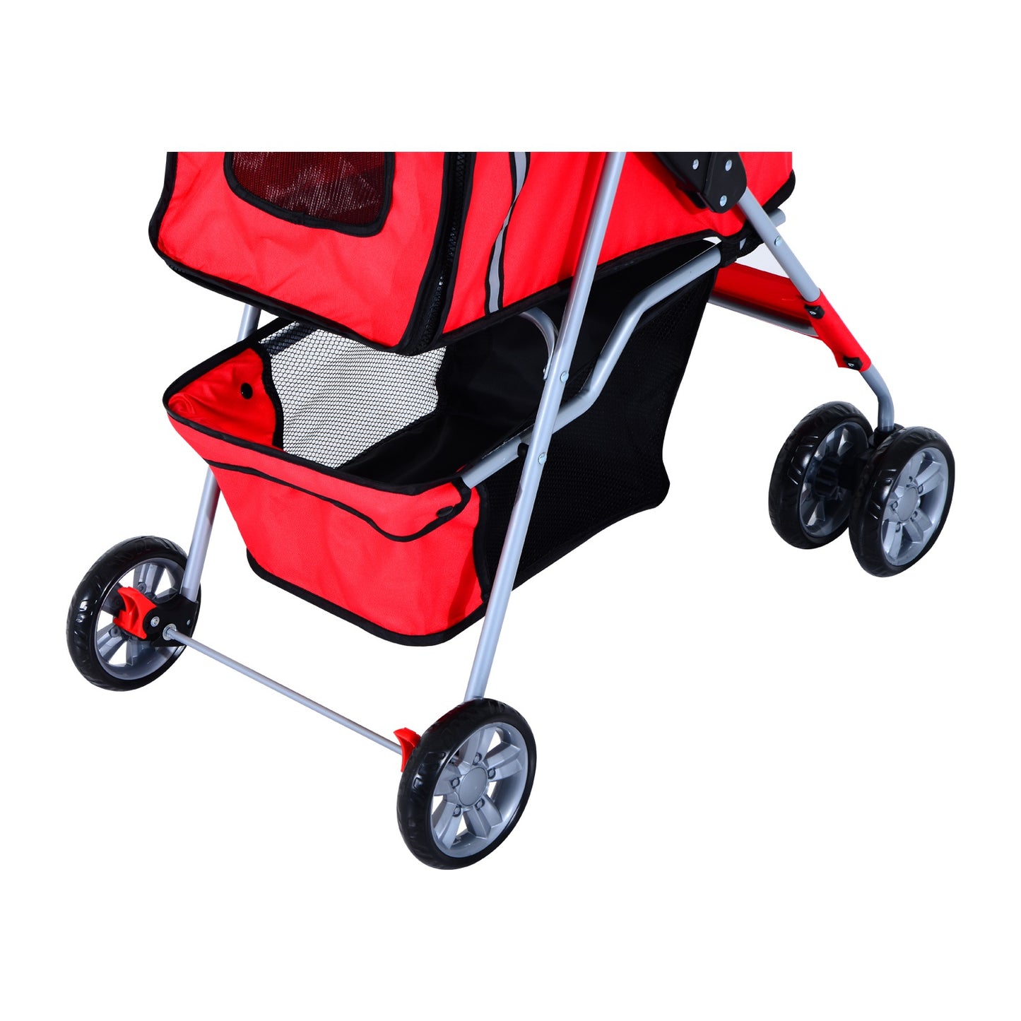 PawHut Dogs 600D Oxford Cloth Pram Red - Suitable for Small Pets