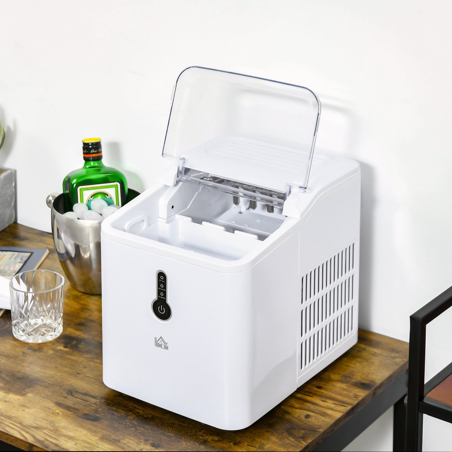 HOMCOM 12kg Countertop Compact Ice Maker, White