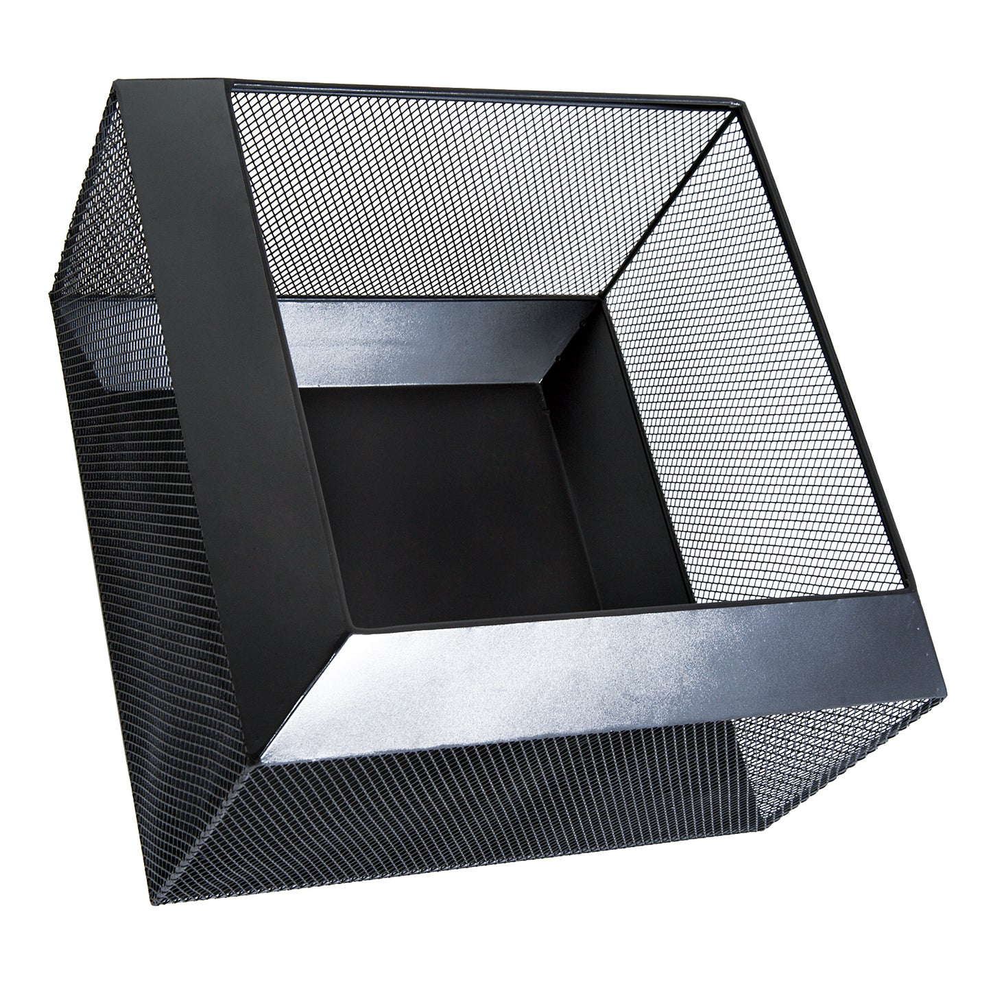 Outsunny Stove Garden Square Fire Pit, Steel-Black