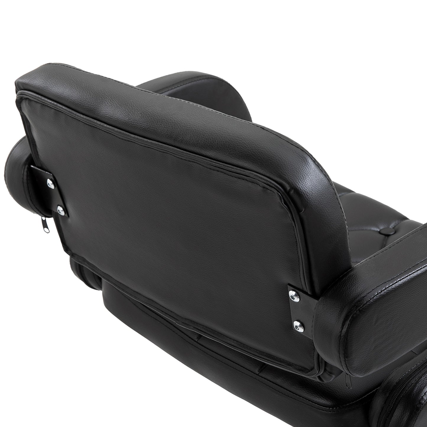 HOMCOM PU Leather Upholstered Swivel Bar Stool Height Adjustable Barstool with Back Armrest Footrest for Kitchen