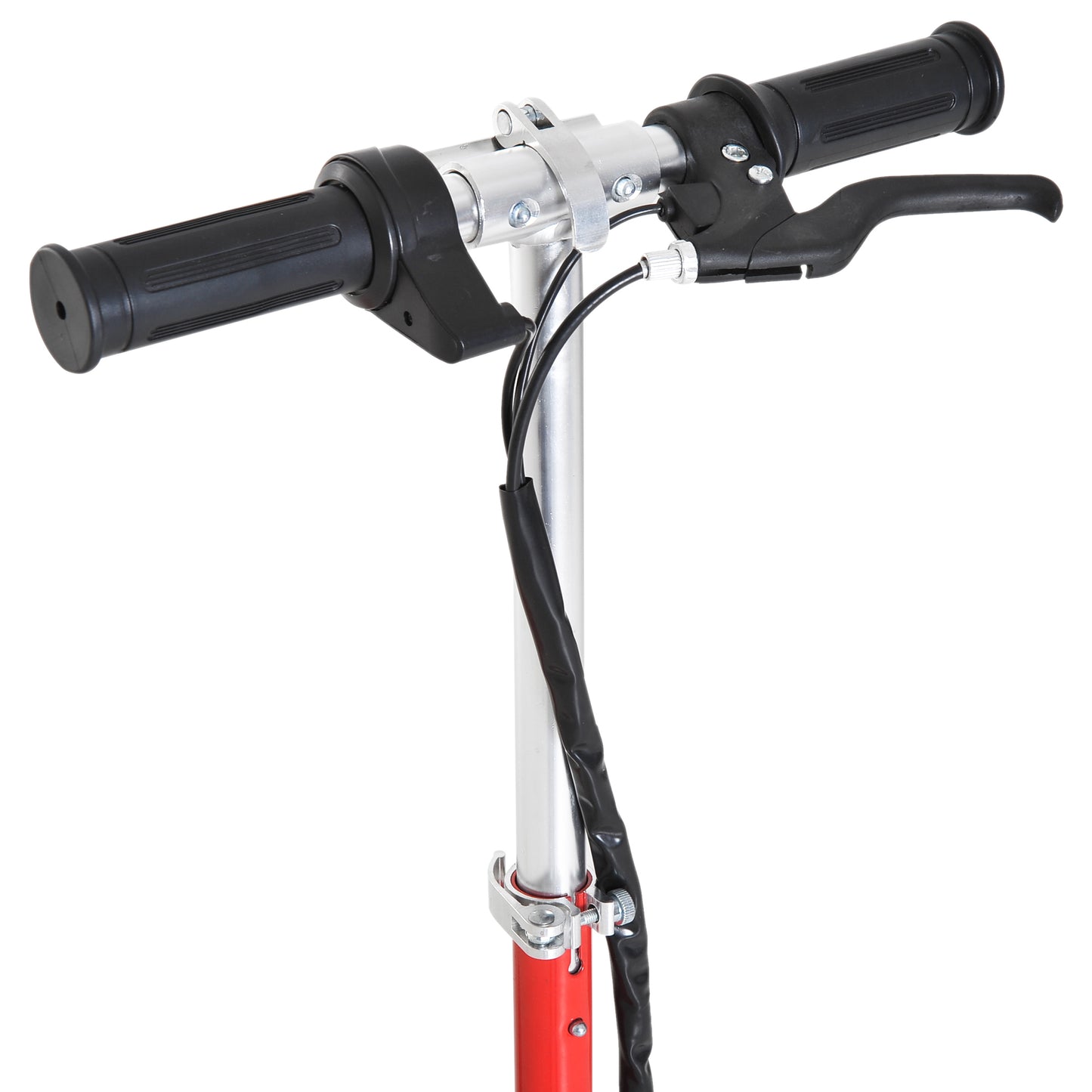 HOMCOM Folding Kids Electric Scooter Ride on Toy, Age 7-14-Red/Black