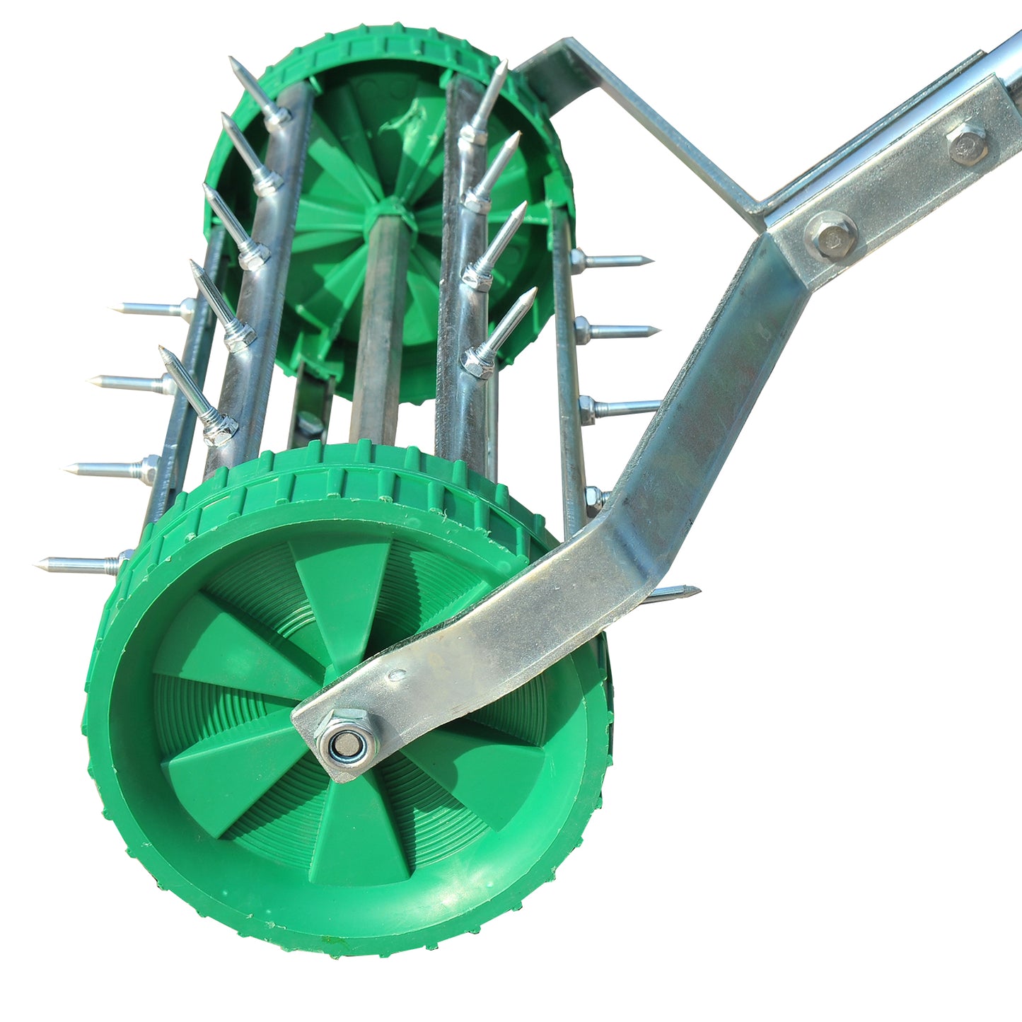Outsunny Metal 5 Spike Lawn Aerator Roller Green