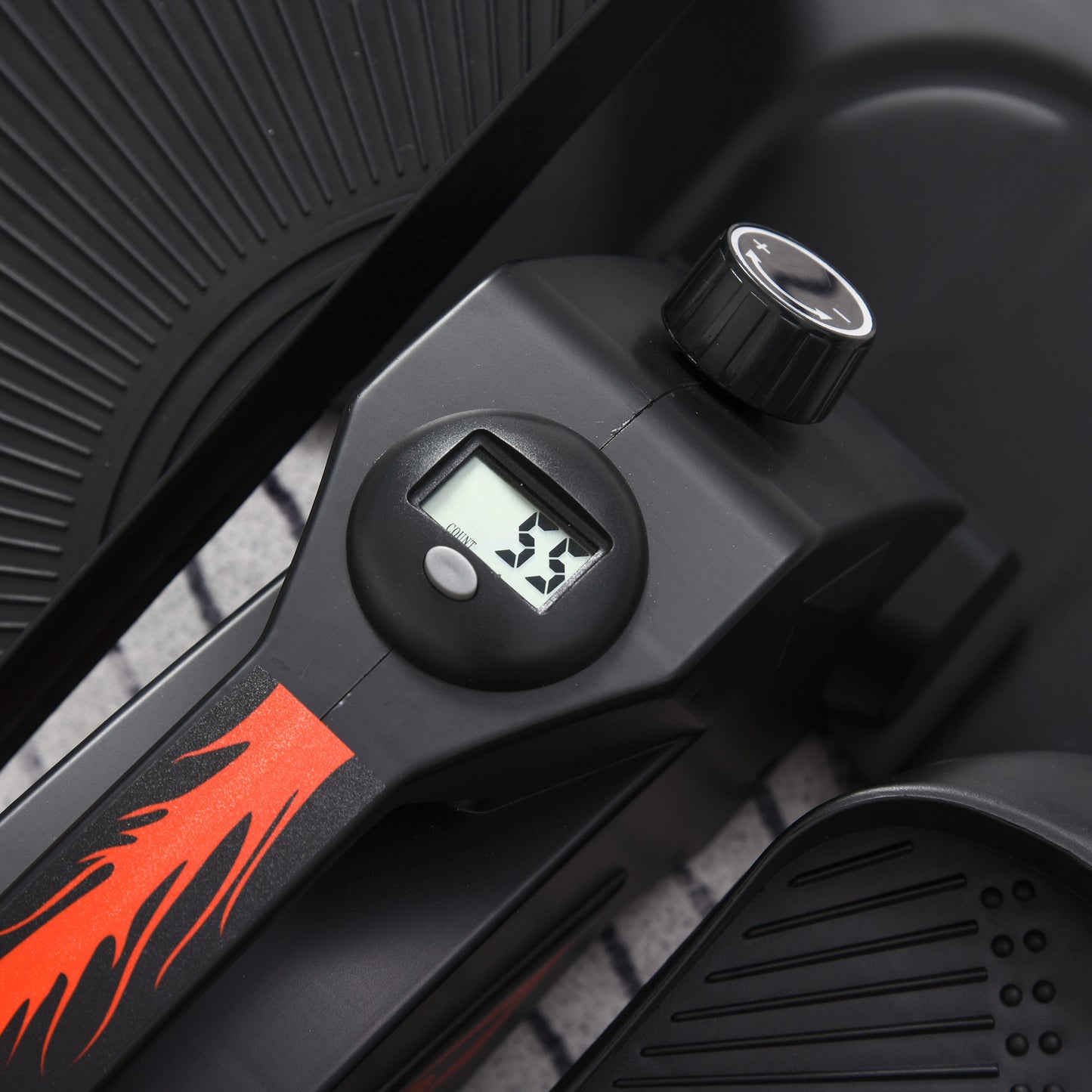 HOMCOM Plastic Anti-Slip Mini Elliptical Bike Under Desk Bike w/ LCD Monitor Anti-Slip Pedals Black