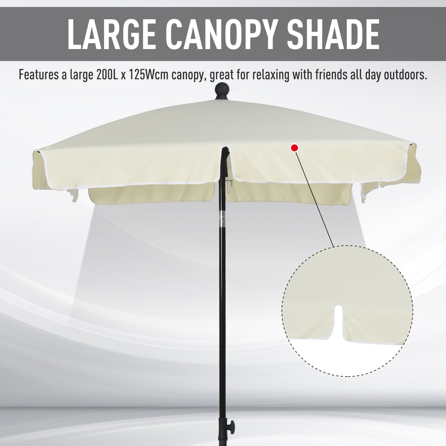Outsunny Aluminum Umbrella Parasol-Cream