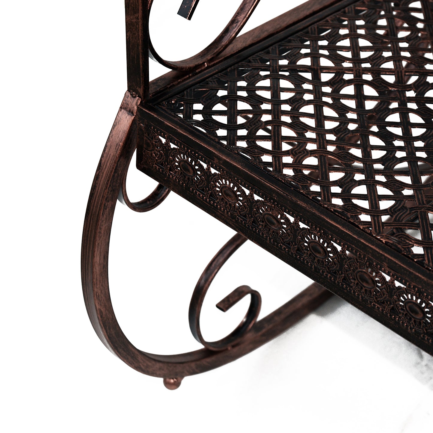 Outsunny Iron Rocking Chair-Bronze
