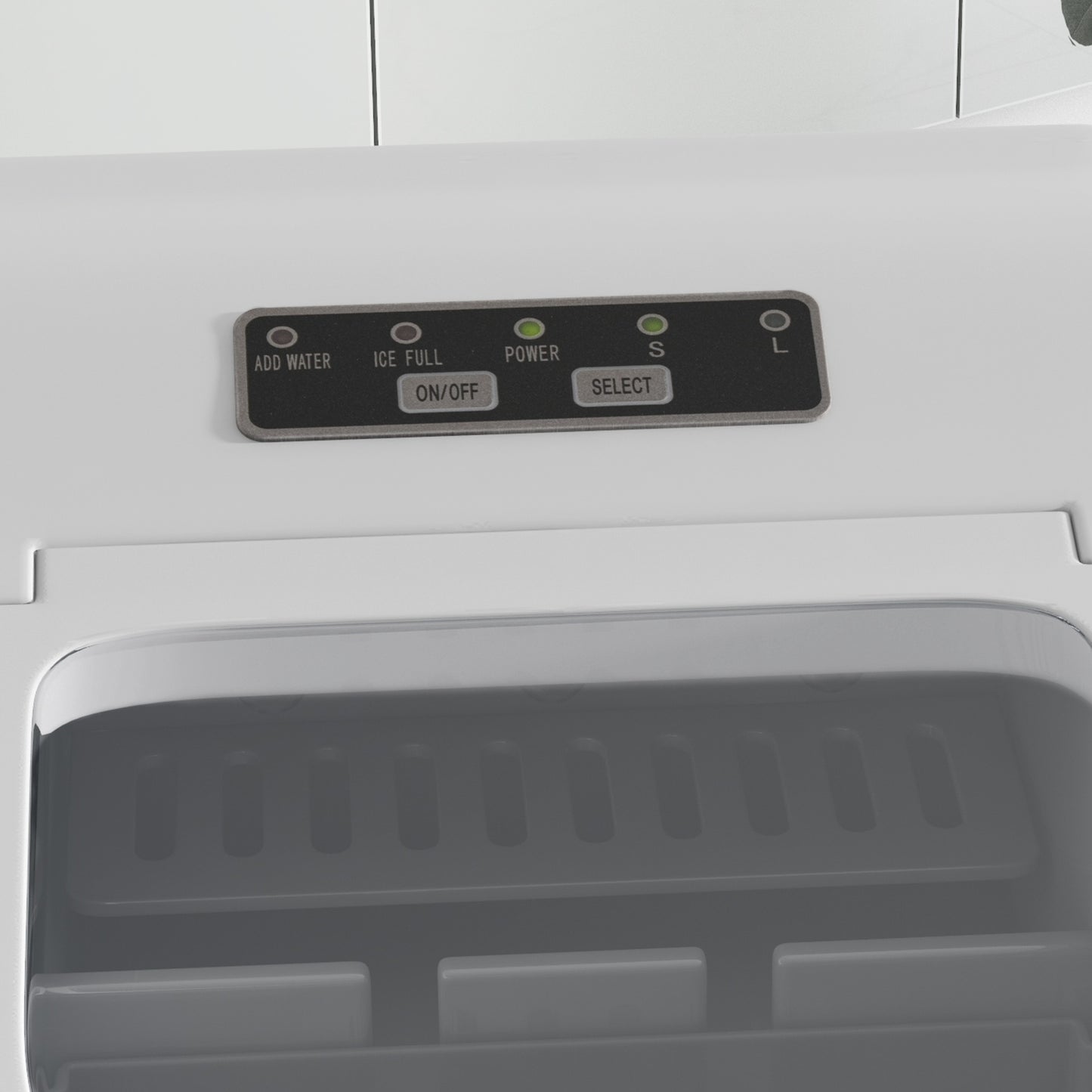 HOMCOM Ice Maker Machine, Self-Cleaning Ice Cube Maker with LCD Screen, 9 Cubes Ready in 8 Mins, 12kg in 24Hrs - White