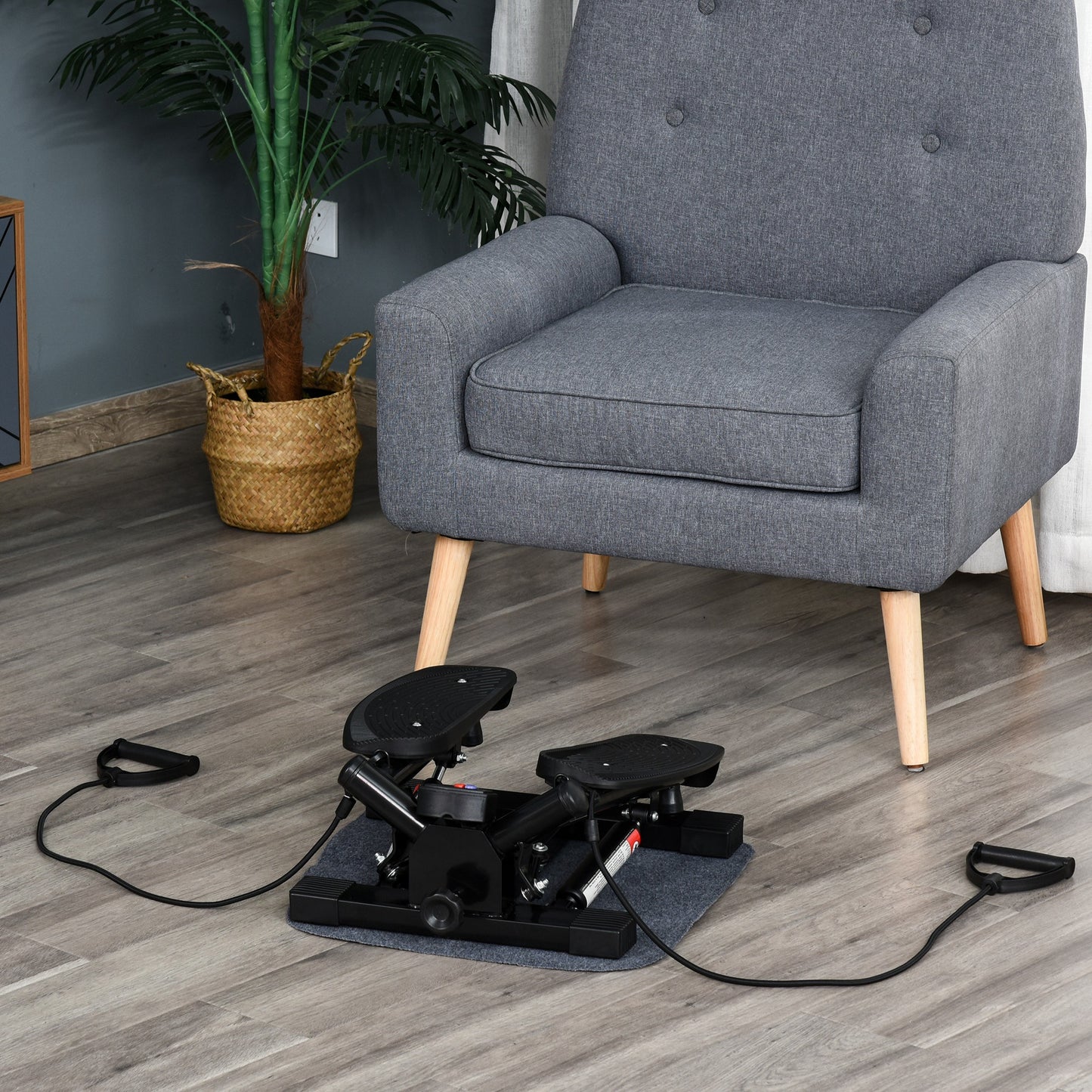 HOMCOM Mini Stepper Exercise Stepper Workout Machine , Size 45x42x21 cm-Black