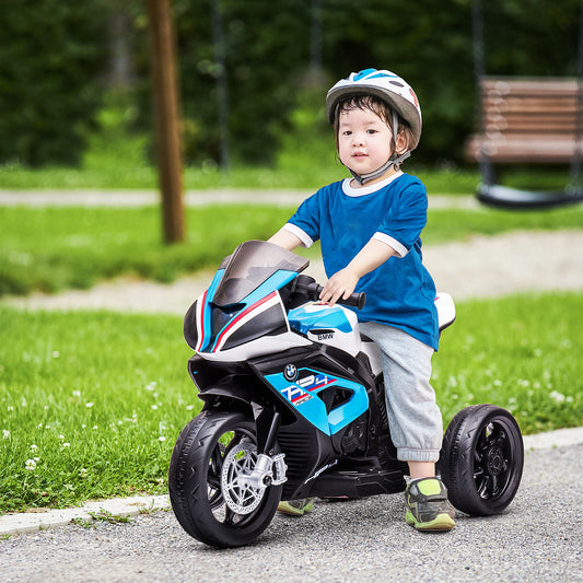 HOMCOM Licensed BMW HP4 Kids Electric Motorbike Ride-On Toy 3-Wheels 6V Battery Powered Motorcycle, Blue
