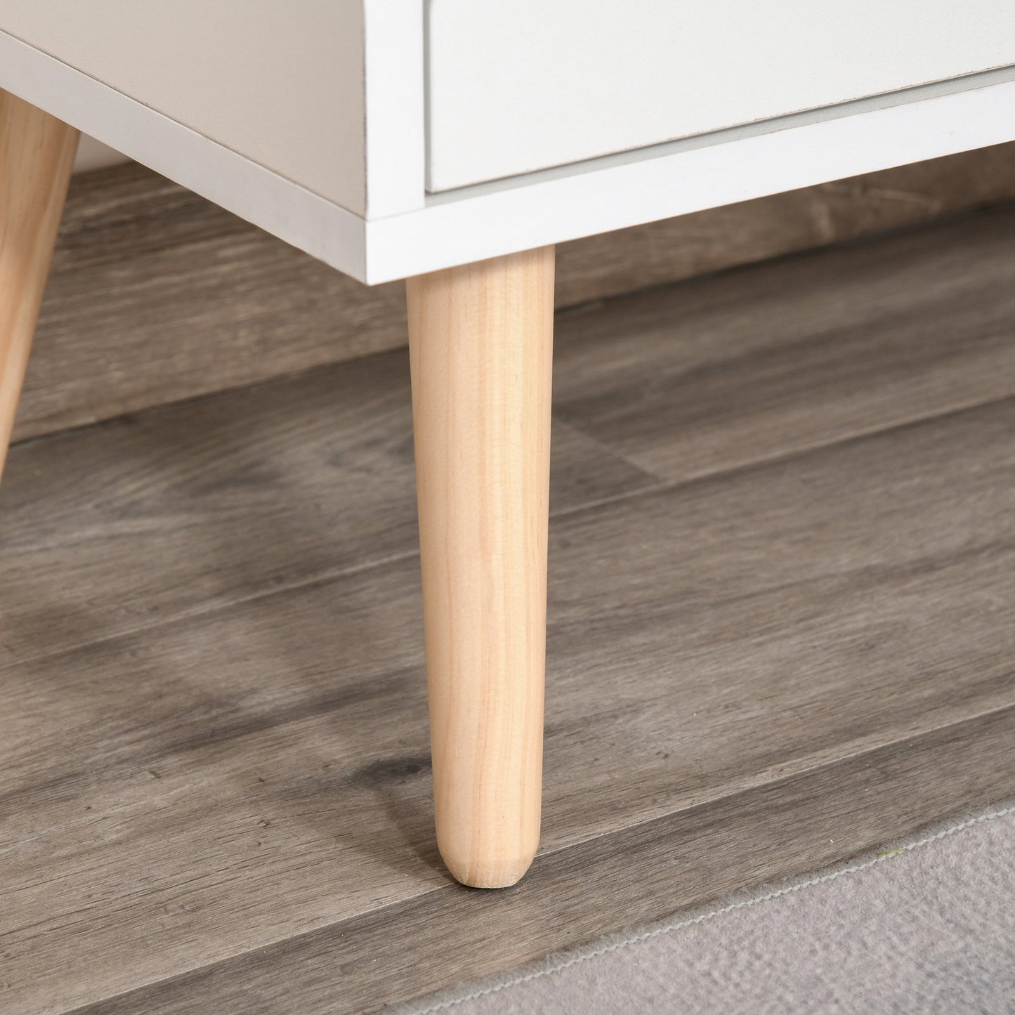 HOMCOM Floor Cabinet Storage Cupboard Sideboard with Drawer for Bedroom, Living Room, Entryway, Natural Bedroom