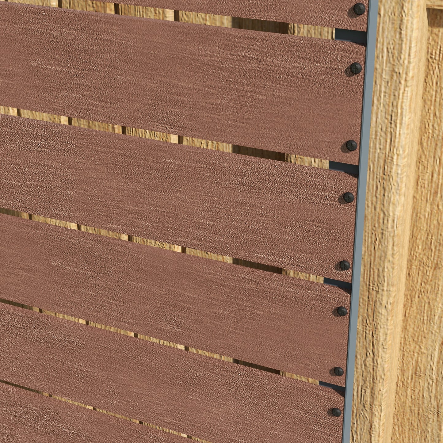 Outsunny Garden Planter with Trellis for Climbing Plants, Vines, Flowers, Freestanding Raised Bed for Garden, Outdoor, Patio, Planter Box with Drainage Gap, 72x38x150cm, Light Brown