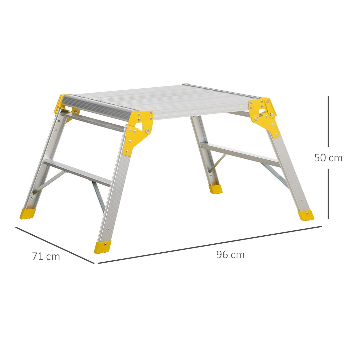 DURHAND Aluminium Work Platform, Folding Hop up Platform with Safety Lock, 960x710x500mm, 150Kg Capacity