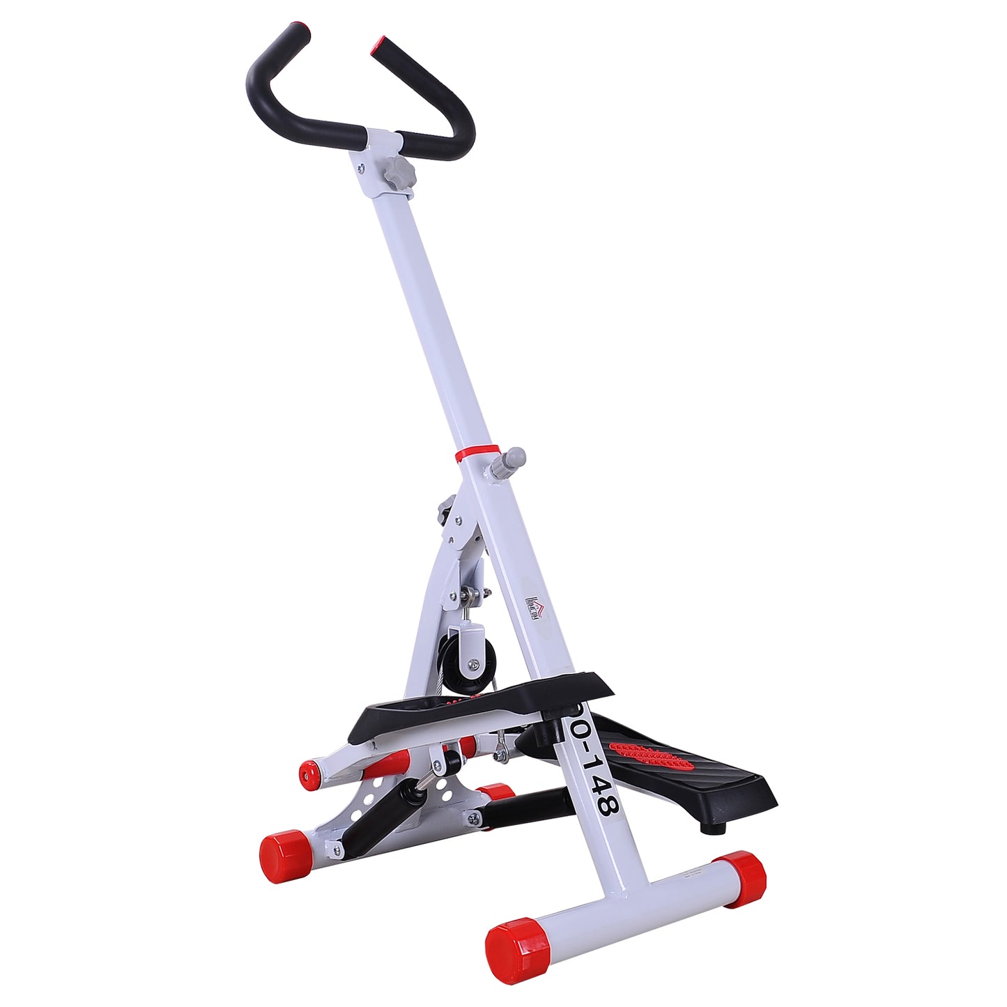 HOMCOM Foldable Stepper Steel Home Equipment Exercise with Handles White Red