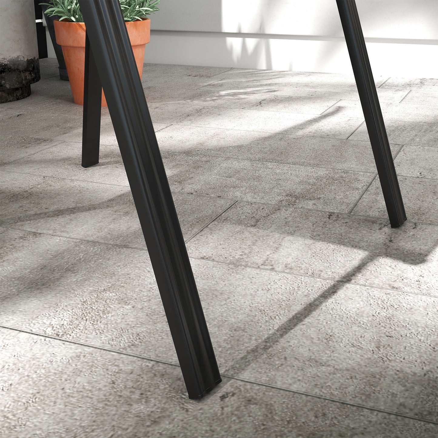 Outsunny 4 Pieces Garden Chairs, Stackable Outdoor Chairs with High Backrest and Armrest, Breathable Mesh Fabric Dining Chair Set of 4, Dark Grey