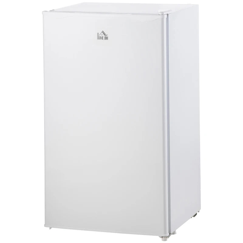 HOMCOM 91 Litre Freestanding Under Counter Fridge with Chiller Box, Reversible Door, Adjustable Thermostat, 47.5cm Wide, Noise Level: Decibels 40, White