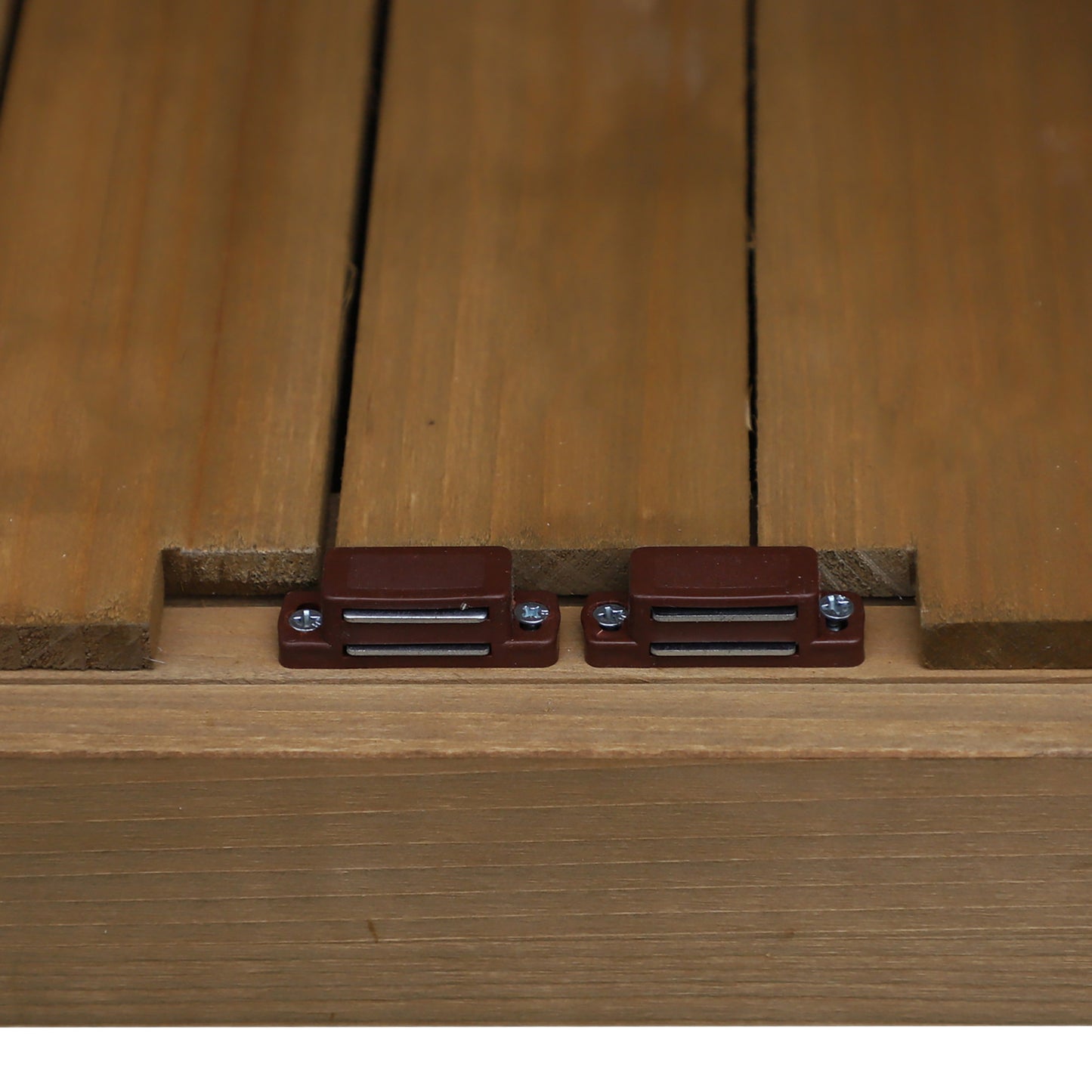 Outsunny Wooden Garden Storage Shed, Compact Utility Sentry Unit, 3-Tier Shelves Tool Cabinet Organizer with Asphalt Roof and Shutter Design, 87cm x 47cm x 160cm