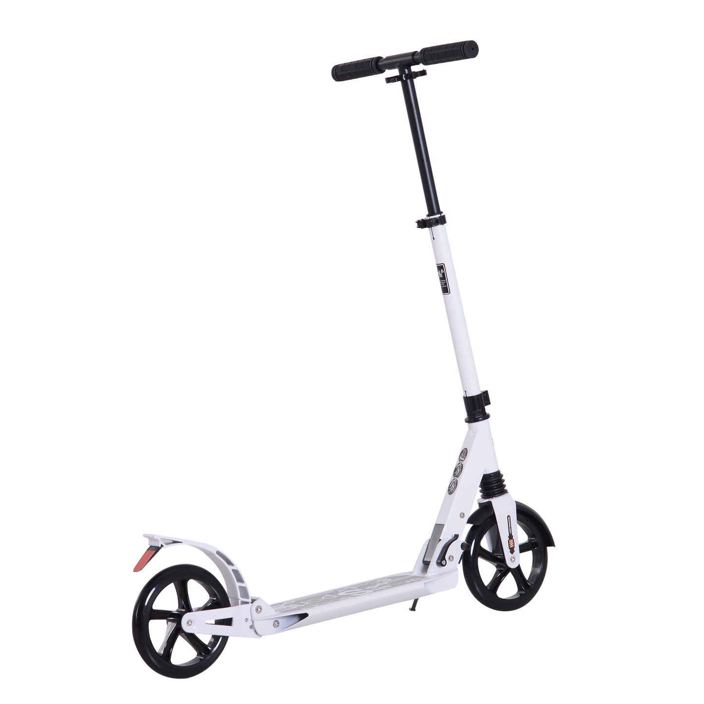 HOMCOM Foldable Kick Scooter, Adjustable Height, 94L x 38W x 90-105Hcm-White