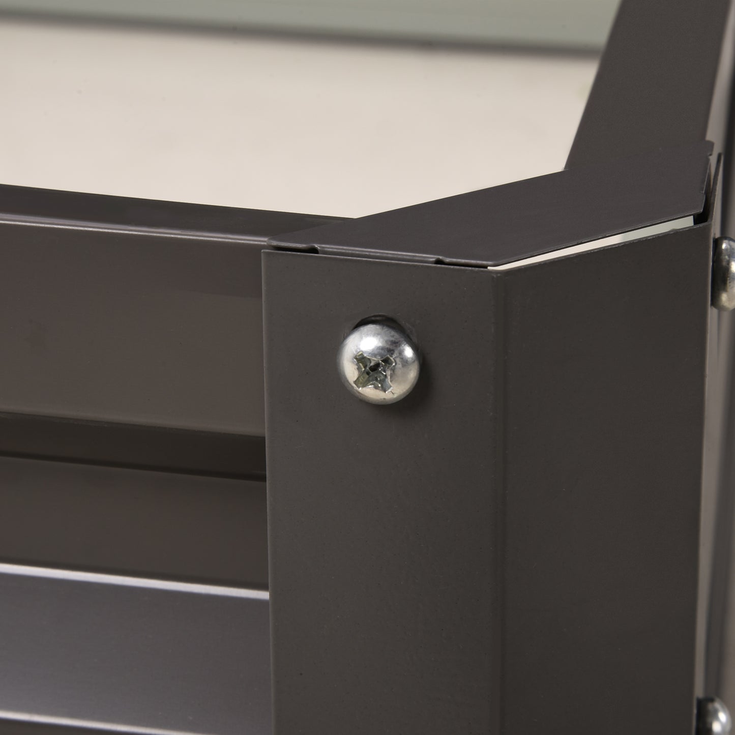 Outsunny 432L Square Raised Garden Bed Box Steel Frame for Vegetables Flowers and Herbs 120 x 120 x 30cm Light Grey