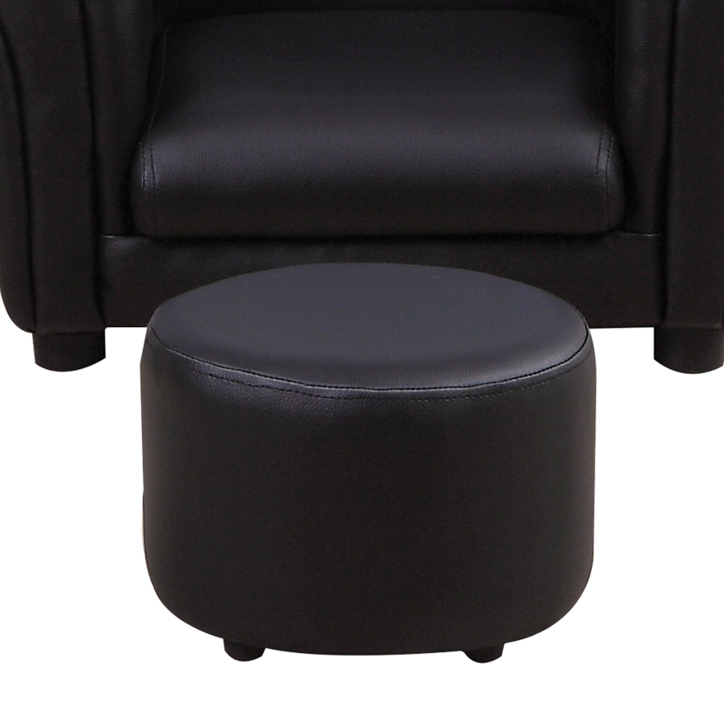 HOMCOM Toddler Chair Single Seater Kids Sofa Set 54 x 42 x 41cm Kids Sofa with Stool Black