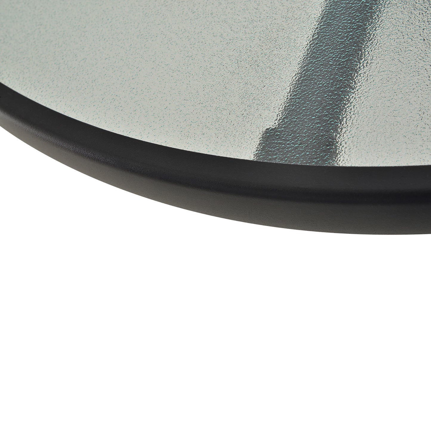 Outsunny Outdoor Round Dining Table, Tempered Glass Top w/Parasol Hole, Garden Table Ø80x72Hcm-Black