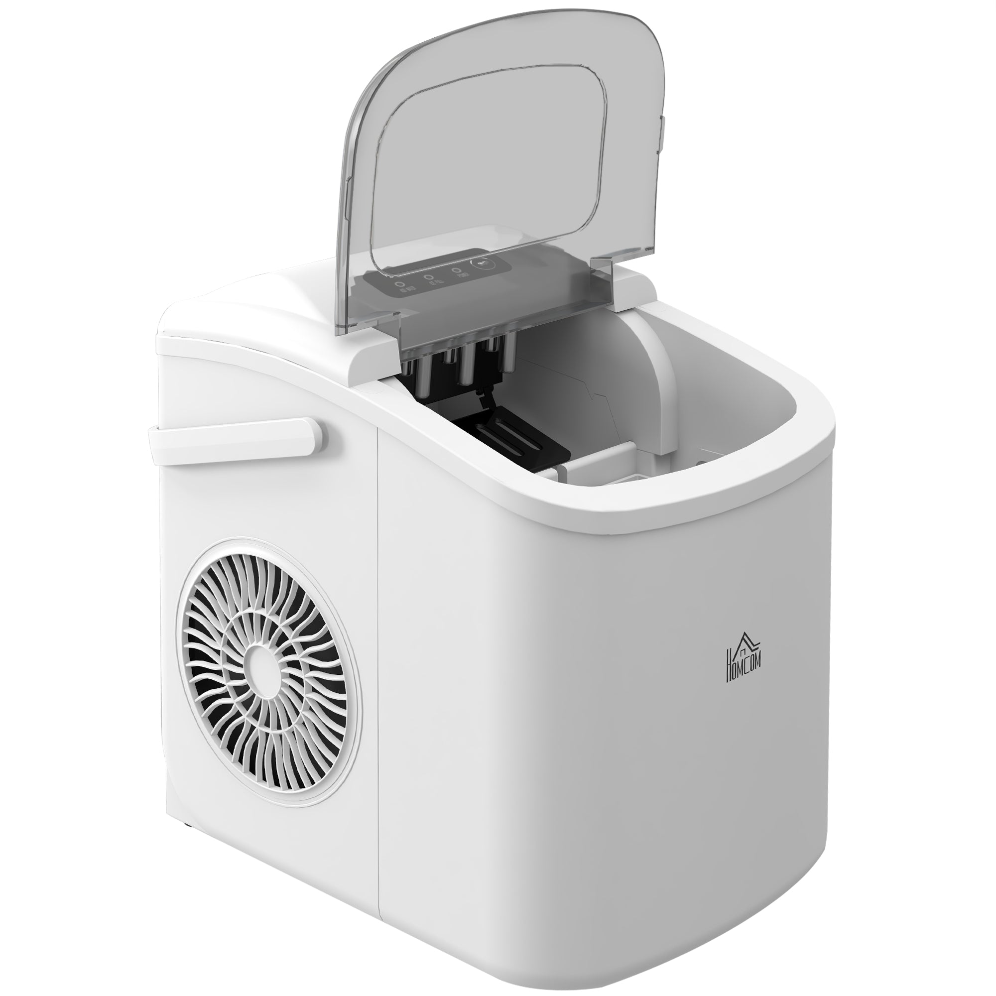 HOMCOM Ice Maker Machine Counter Top, 12Kg in 24 Hrs, 9 Cubes Ready in