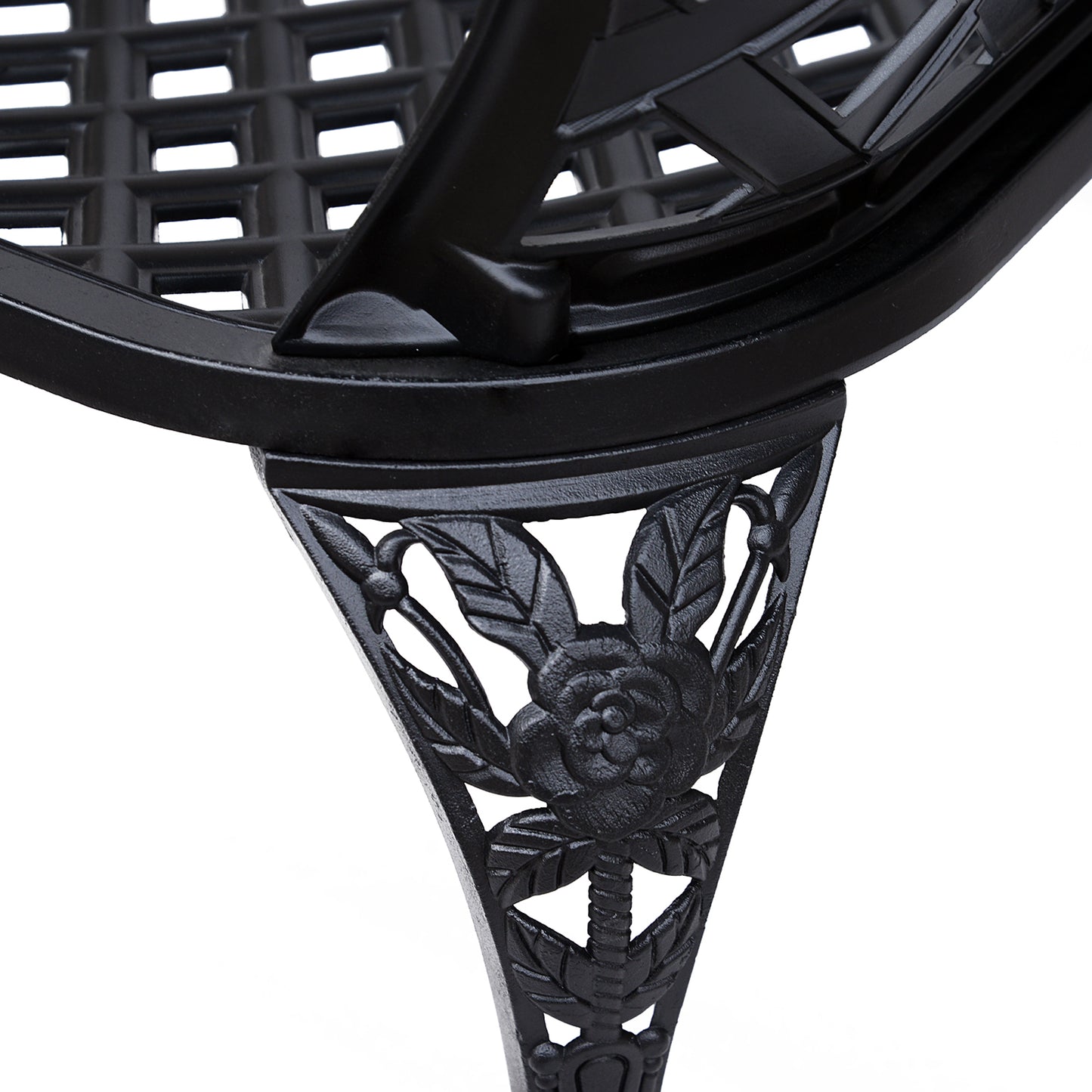 Outsunny Garden Bench, Cast Aluminium, 107Lx58Wx85H cm-Black