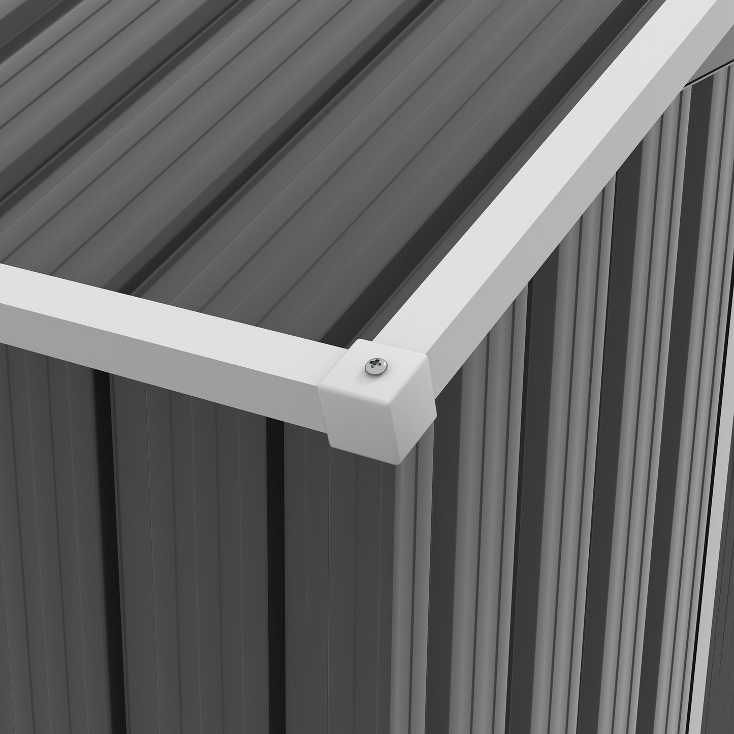 Outsunny 6.5x3.5ft Metal Garden Storage Shed for Outdoor Tool Storage with Double Sliding Doors and 4 Vents Dark Grey