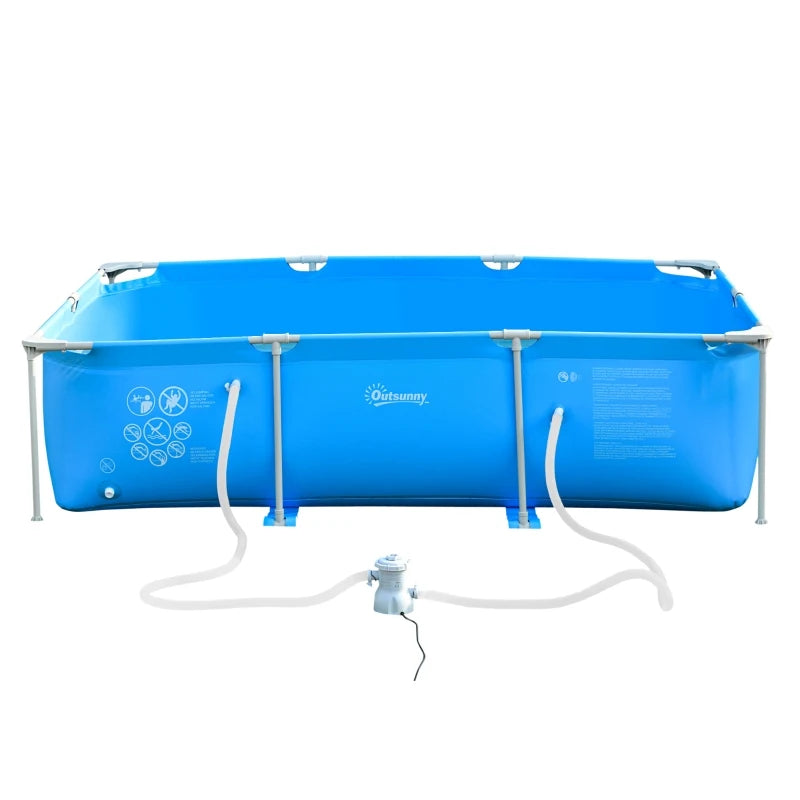 Outsunny Steel Frame Swimming Pool w/ Filter Pump and Reinforced Sidewalls Rust Resistant