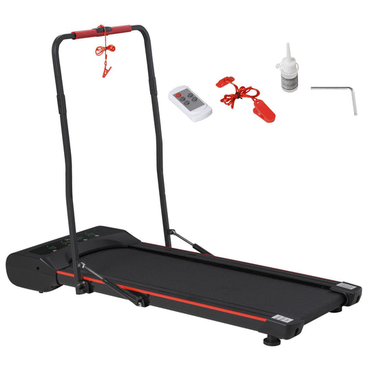 HOMCOM Foldable Walking Machine Treadmill 1-6km/h with LED Display & Remote Control Exercise Fitness for Home Office
