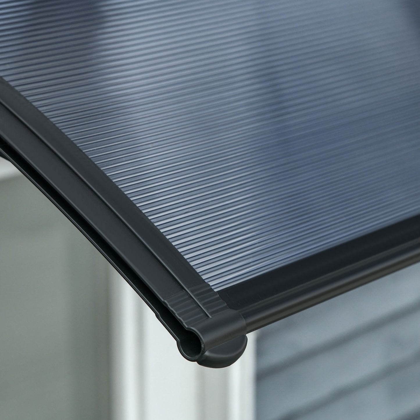 Outsunny Door Canopy Awning Outdoor Window Rain Shelter Cover for Front/Back Door Porch Black