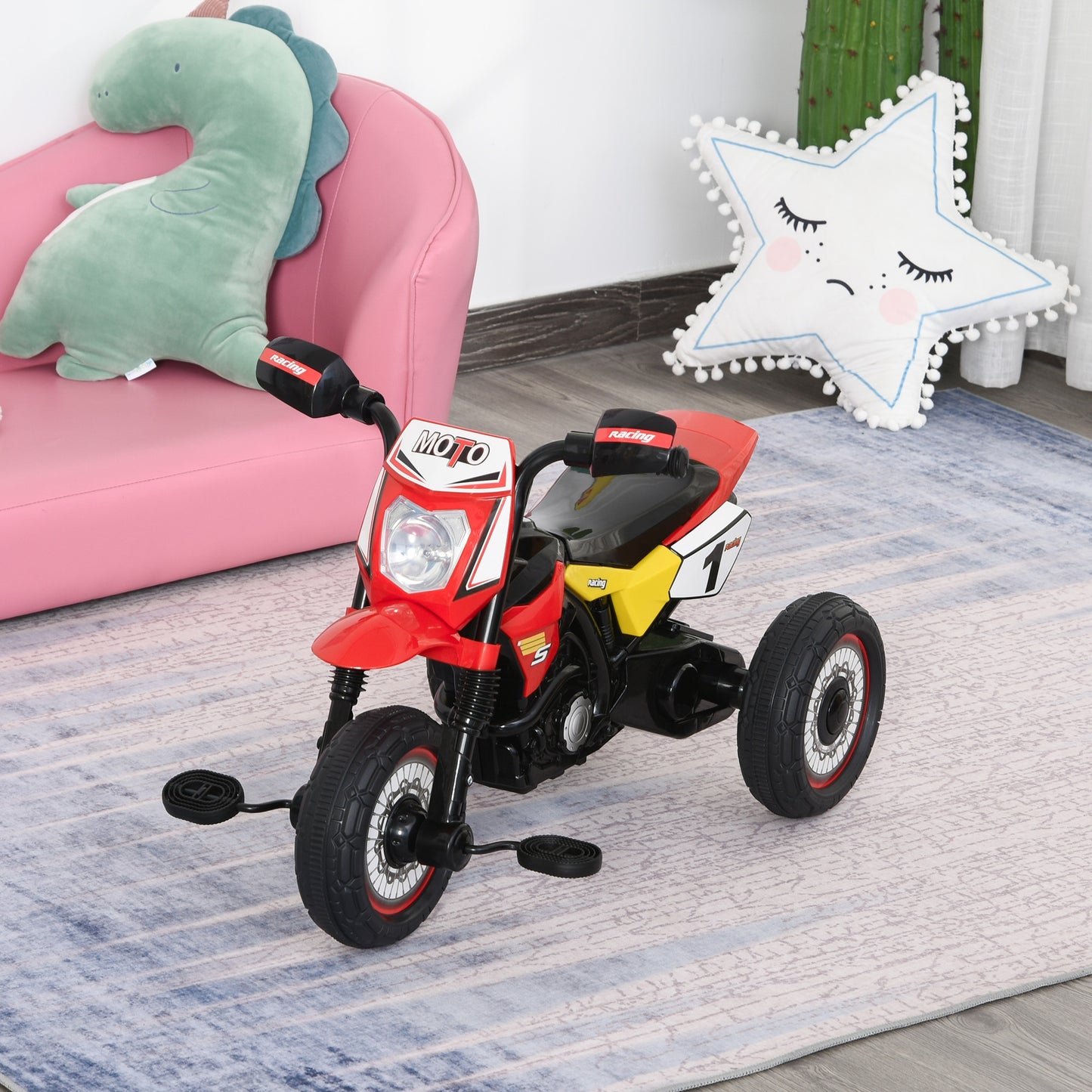 HOMCOM Toddlers 3-Wheel PP Ride On Pedal Trike Red