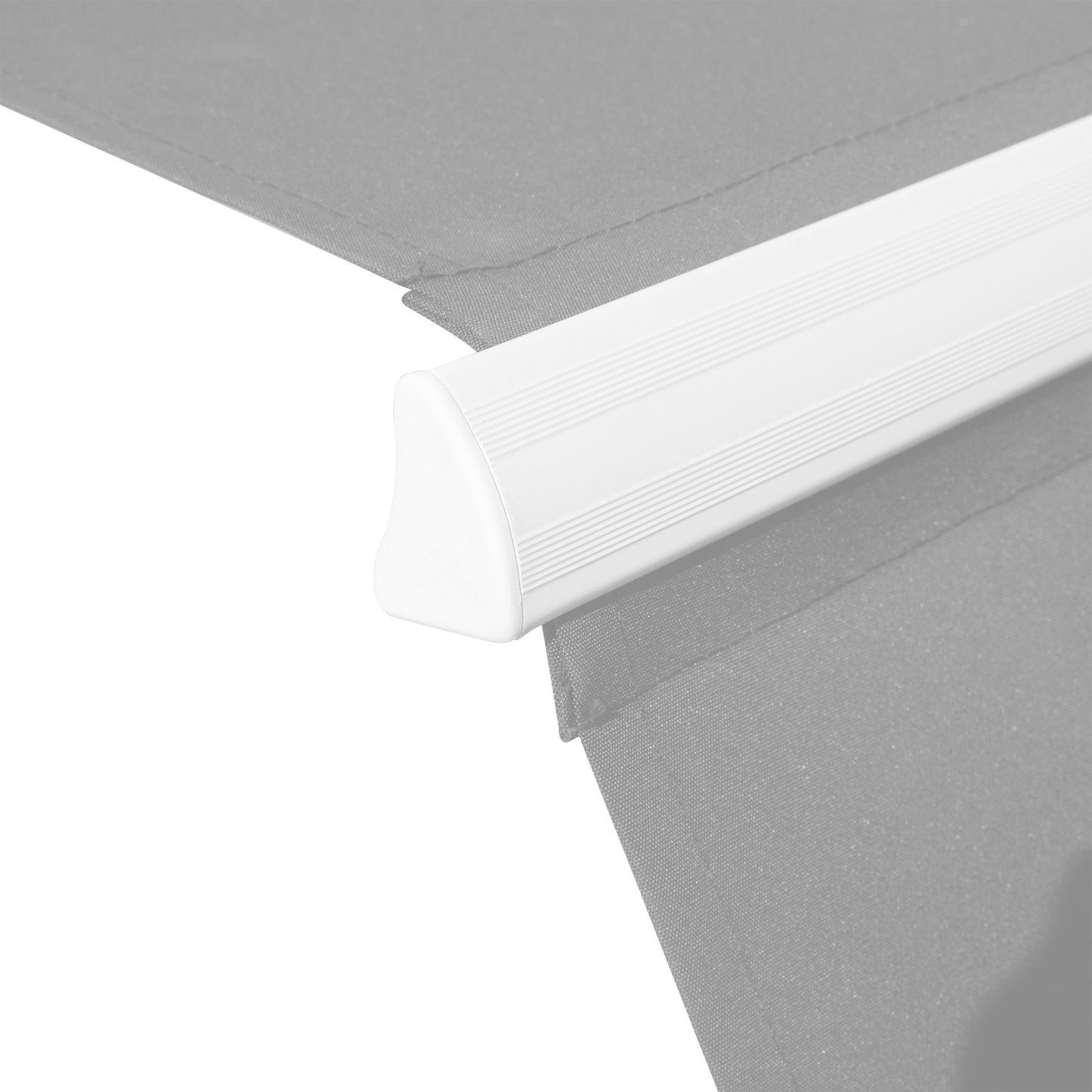 Outsunny 4x2.5m Retractable Manual Awning Window Door Sun Shade Canopy with Fittings and Crank Handle Light Grey Weather w/