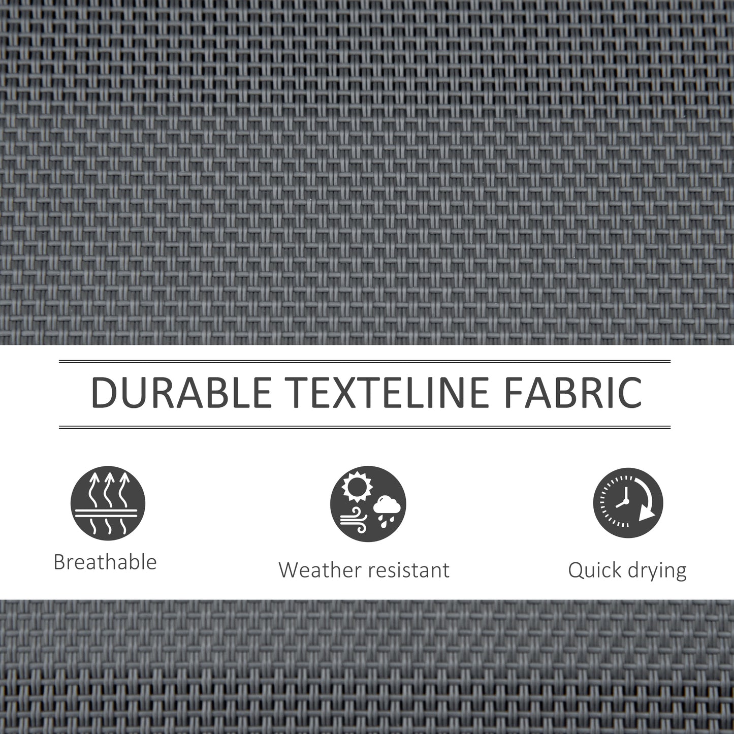 Outsunny 3-Seat Glider Rocking Chair for 3 People Garden Bench Patio Furniture Metal Frame, Grey