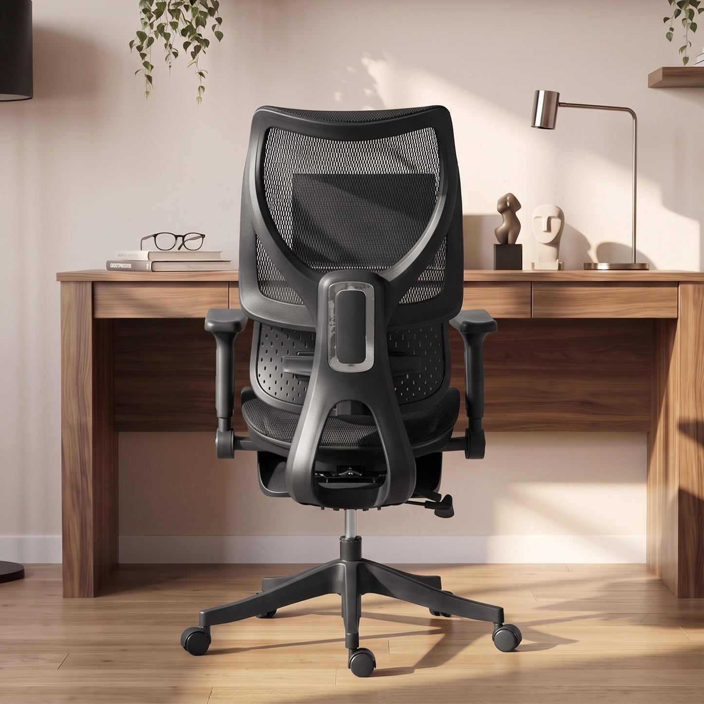 HOMCOM Ergonomic Office Chair with Lumbar Support, Mesh Reclining Desk Chair with Footrest, Adjustable High Back, Black