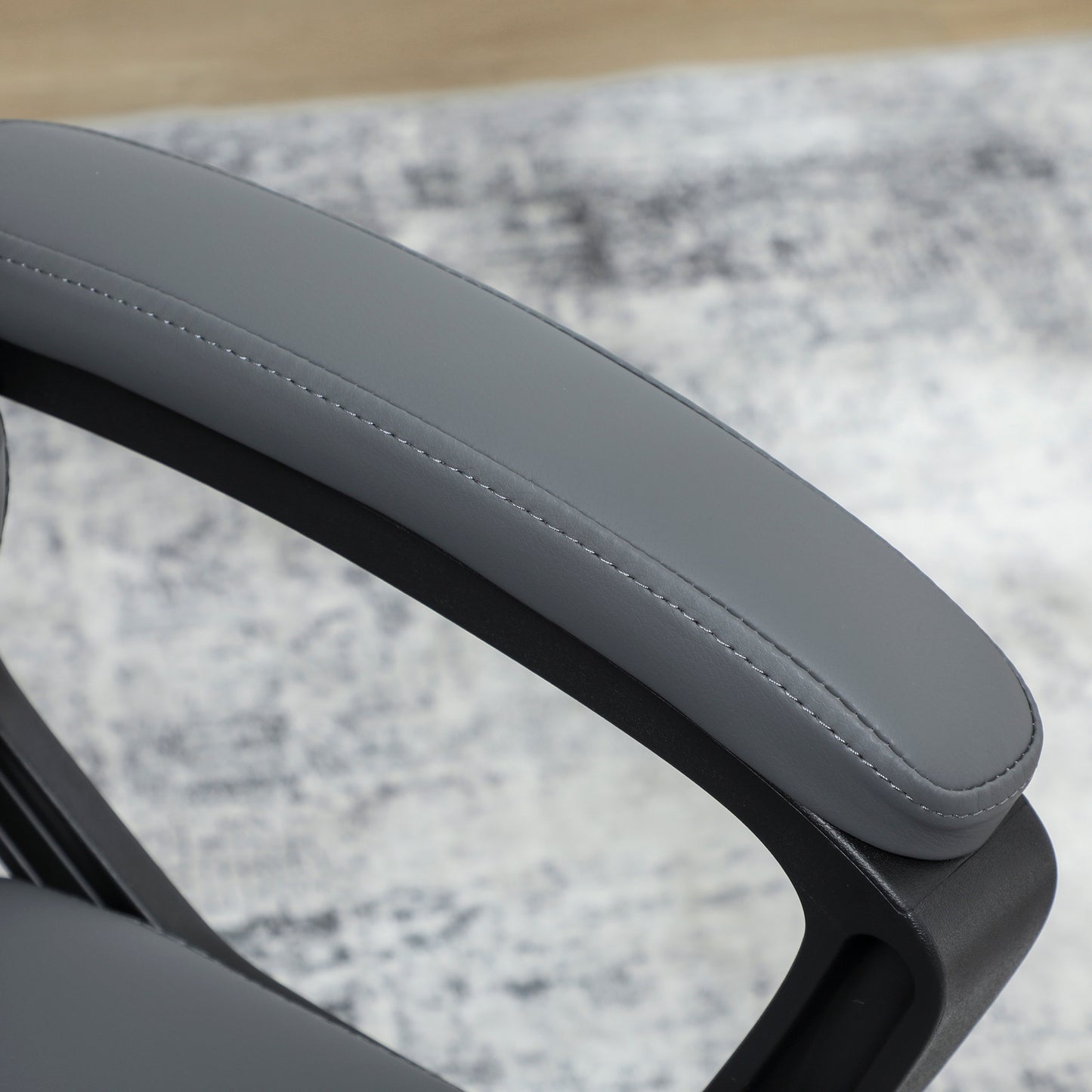 HOMCOM Faux Leather Office Chair - Charcoal Grey