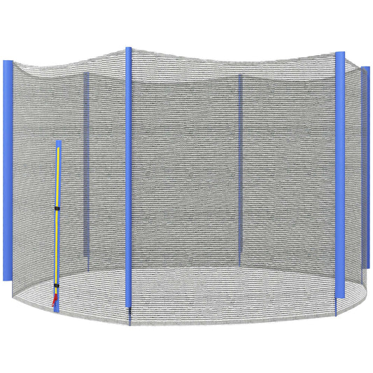 SPORTNOW 8ft Trampoline Net Replacement with 6 Plastic Pole Covers, Weather-Resistant with Zipped Entrance, Poles Not Included, Blue