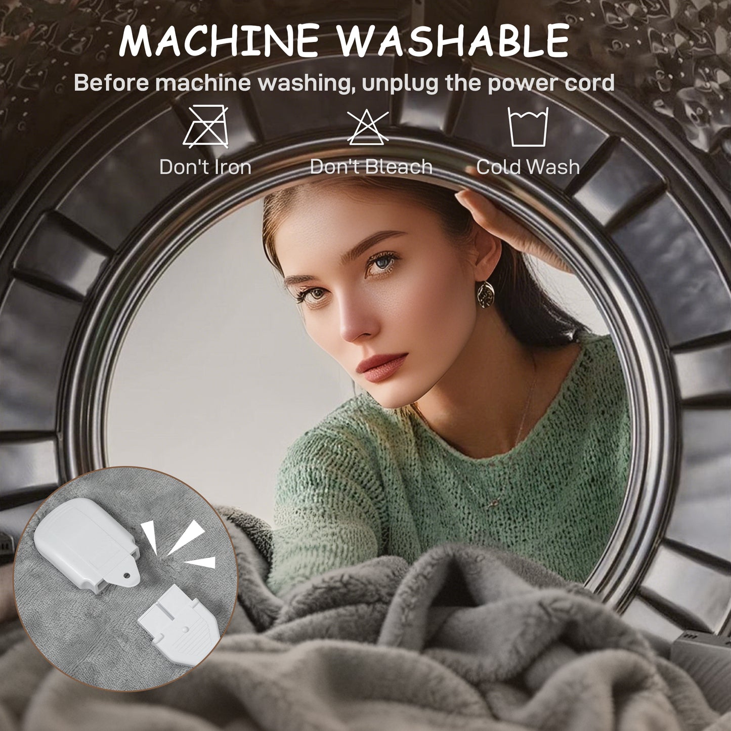 HOMCOM Electric Blanket with Dual Controllers, Ultra Soft Flannel, Machine Washable, 5 Heat Levels, 10-Hour Timer, Grey