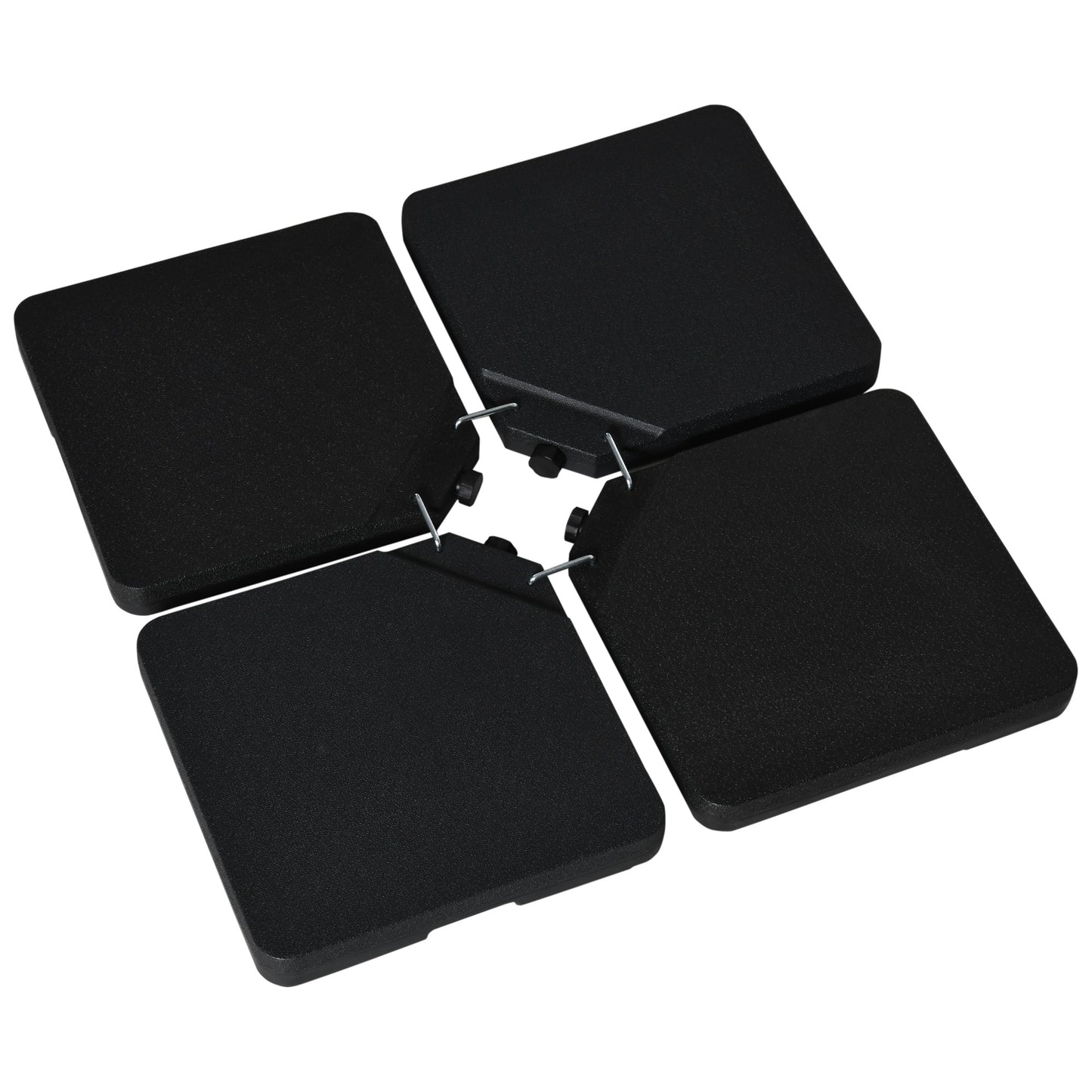 Outsunny Set of 4 Parasol Base Weights, Umbrella Weight Set for Banana Hanging Cantilever Umbrella, Can Be Filled with Sand or Water, Black