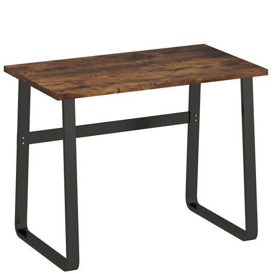 HOMCOM Industrial Writing Desk With Metal Legs, 100 x 58 x 74.5cm, Rustic Brown and Black