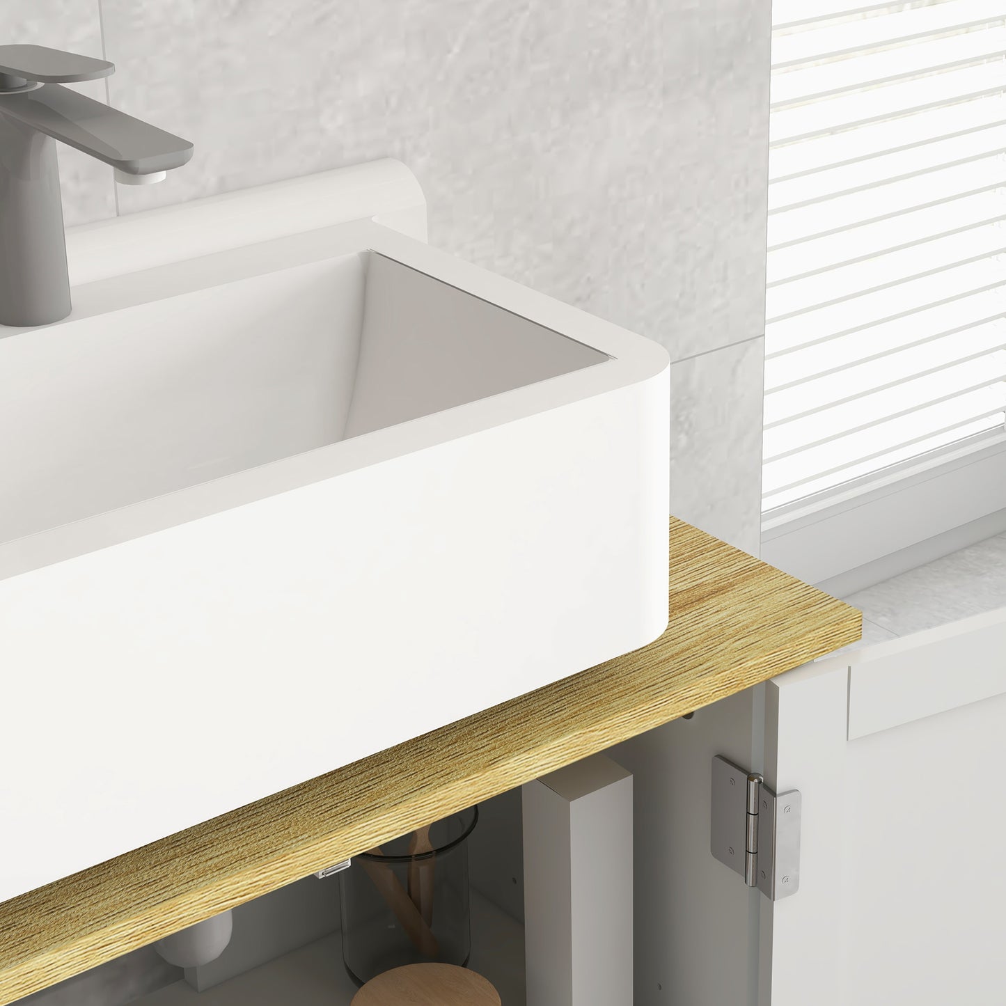 kleankin Under Sink Bathroom Cabinet for Basin without Pedestal - White