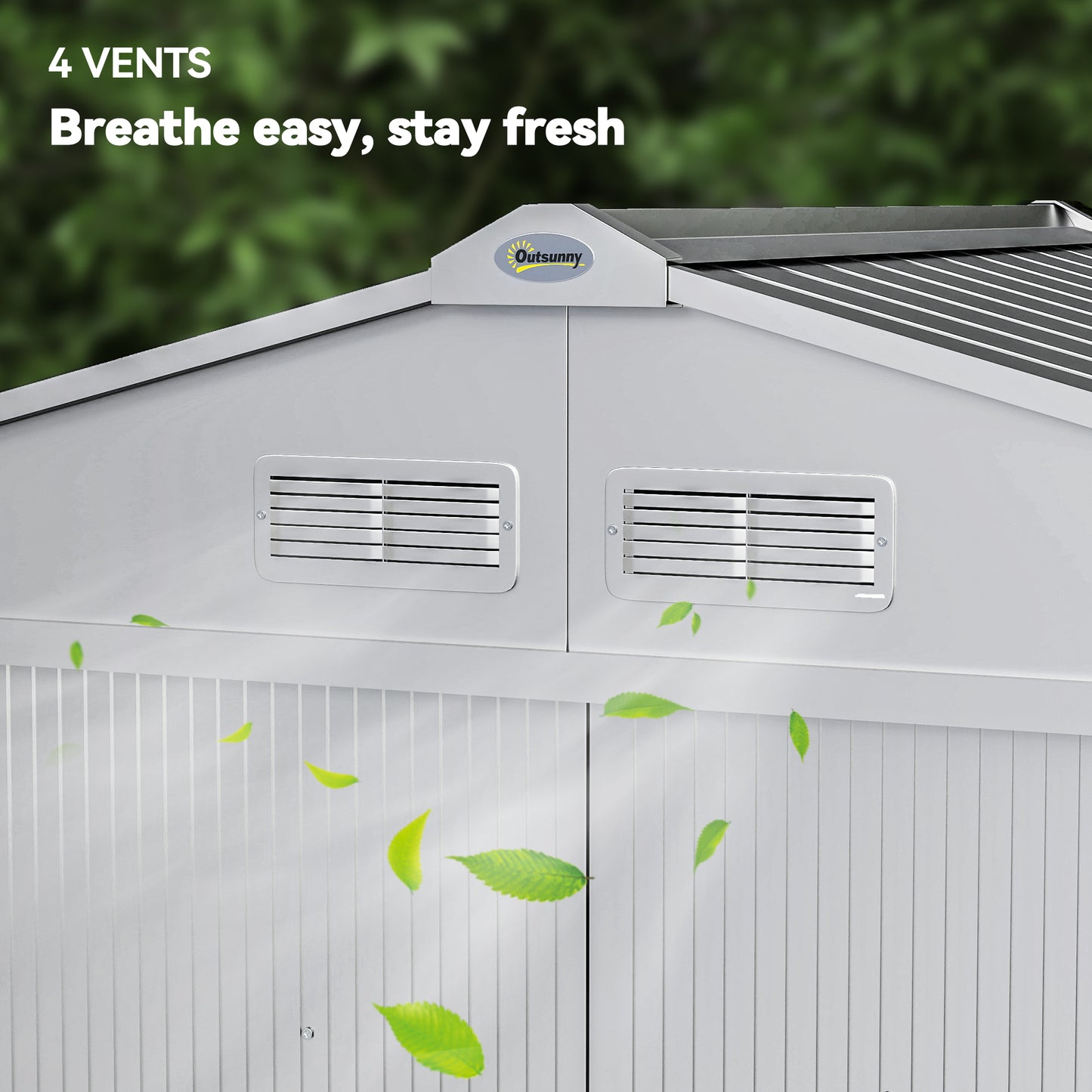 Outsunny 7 x 4ft Lockable Metal Garden Tool Storage Shed Storage - Grey
