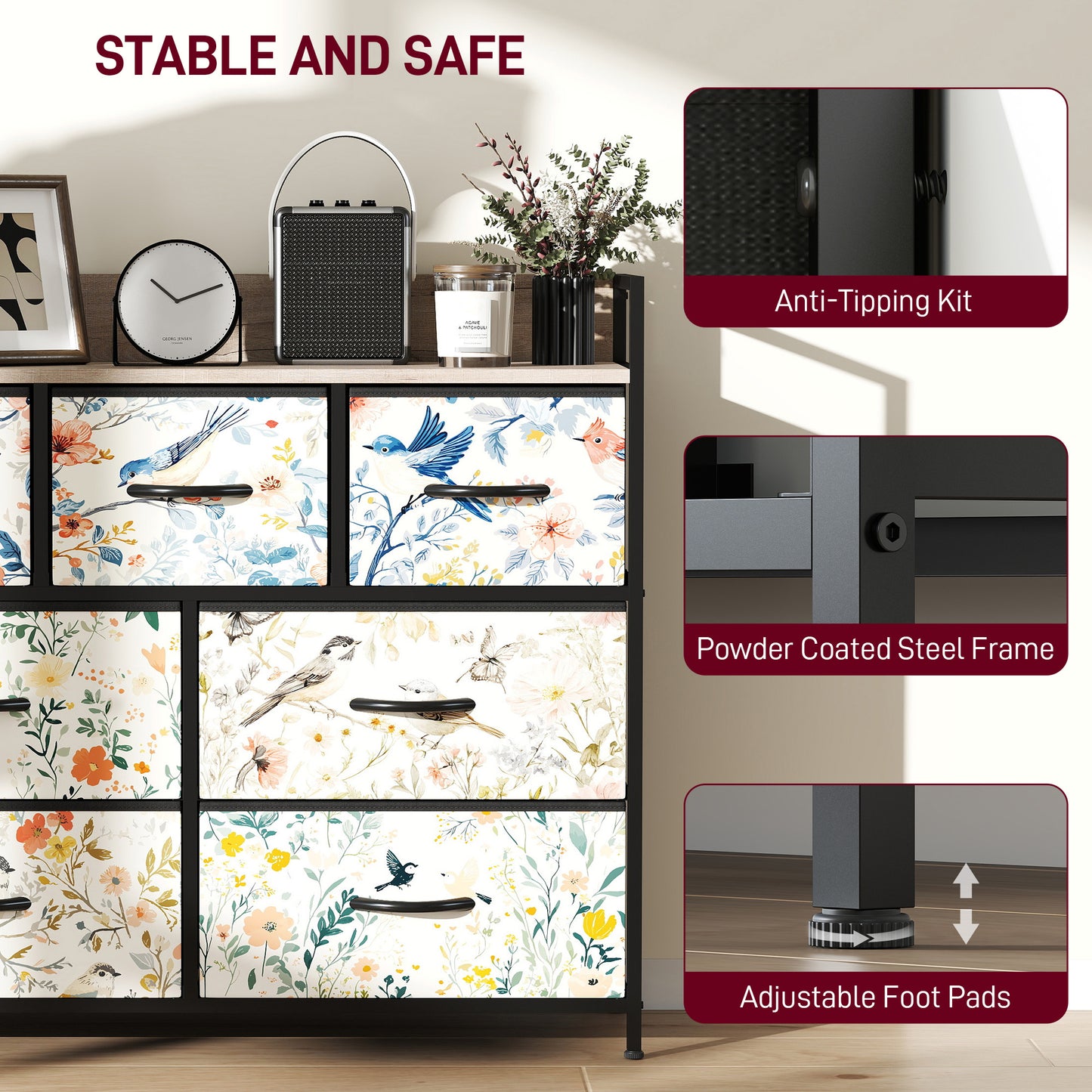 HOMCOM 7-Drawer Chest of Drawers - White