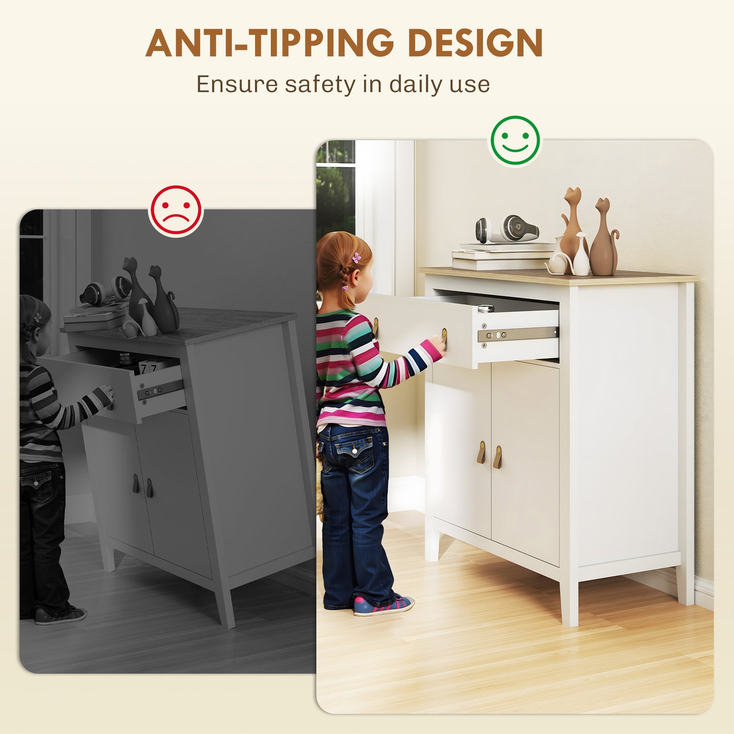 HOMCOM Sideboard for Living Room - White