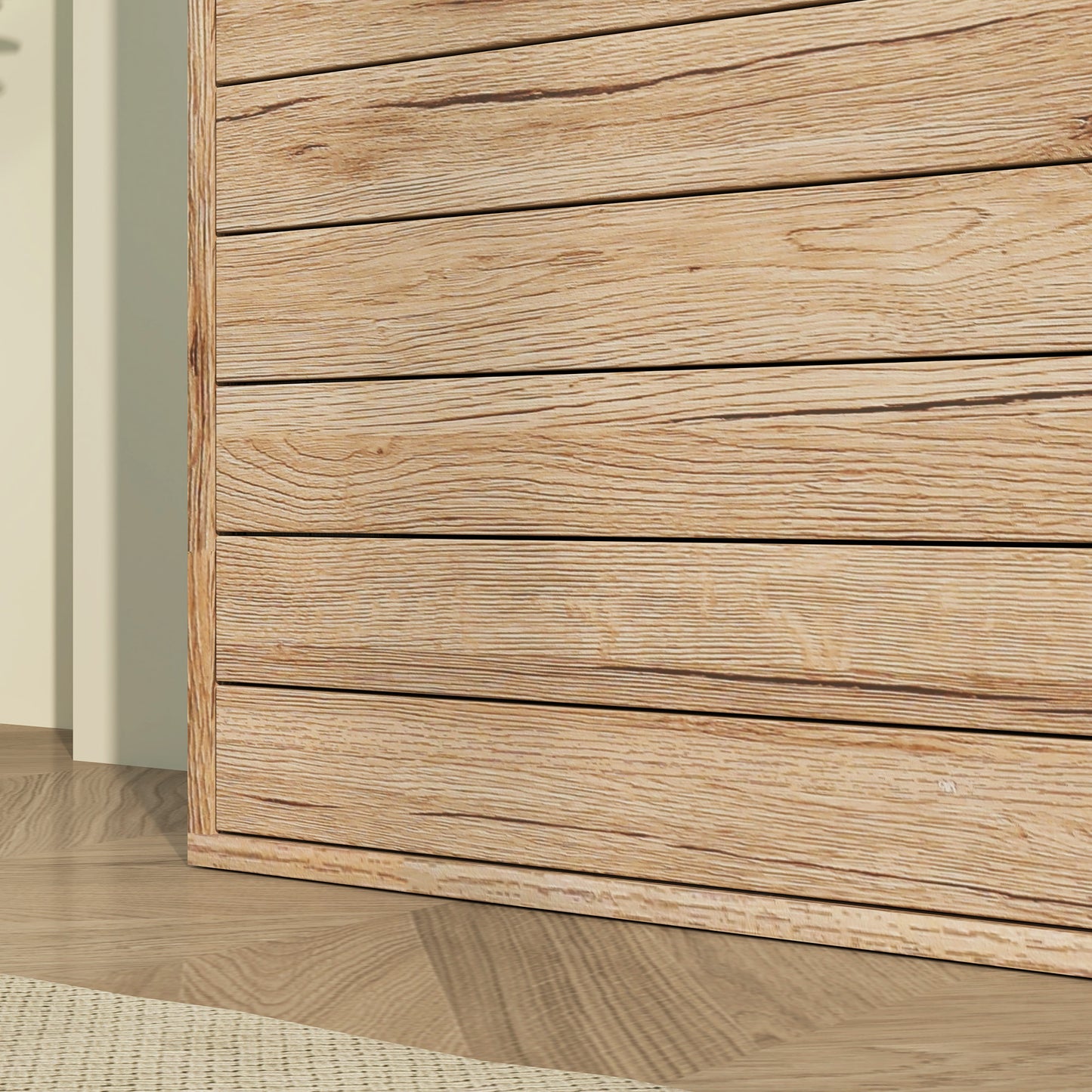 HOMCOM 12-Shoe Flip Drawer Storage Cabinet - Brown Wood-Effect